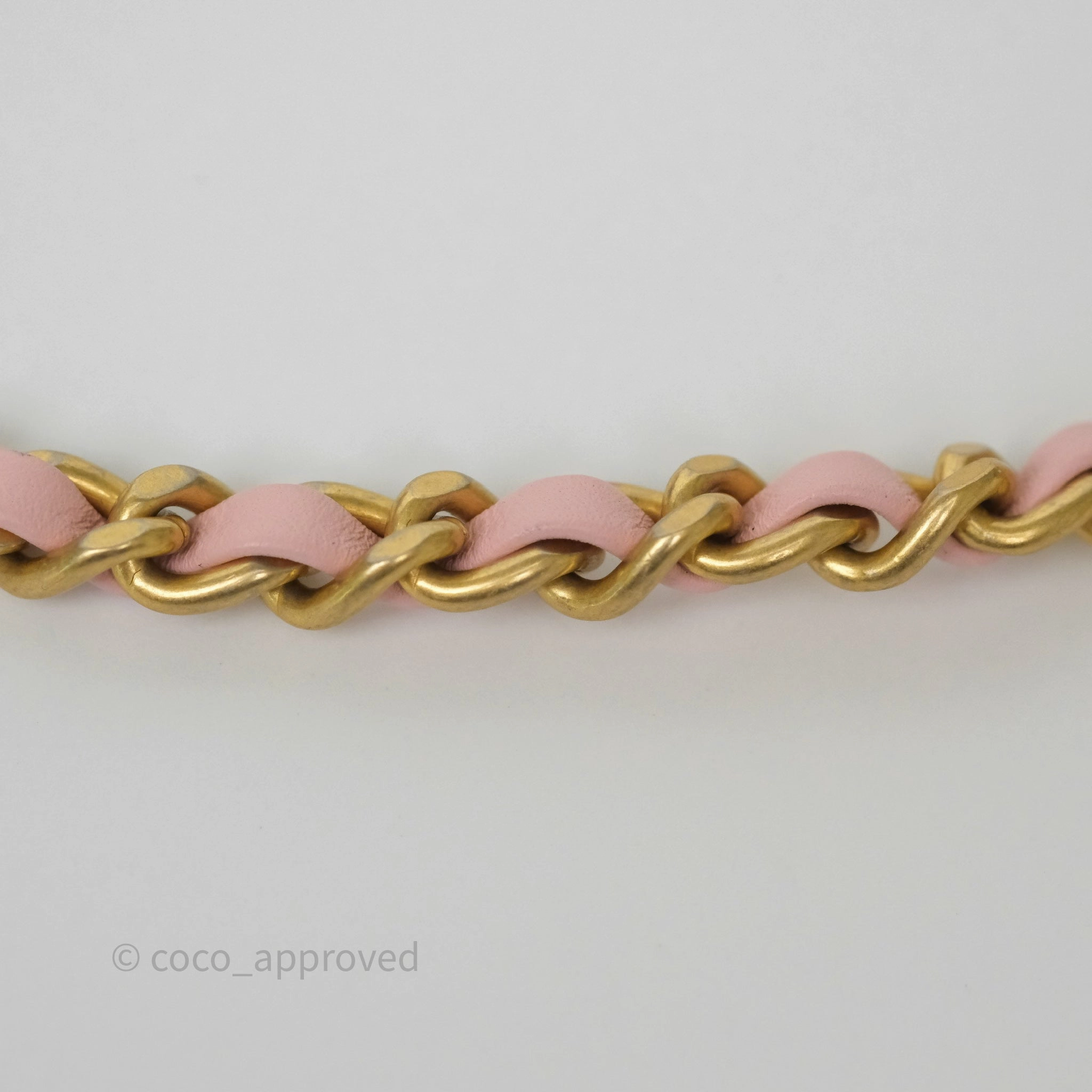Chanel Pearl Crush Mini Square Quilted Light Pink Lambskin Aged Gold Hardware