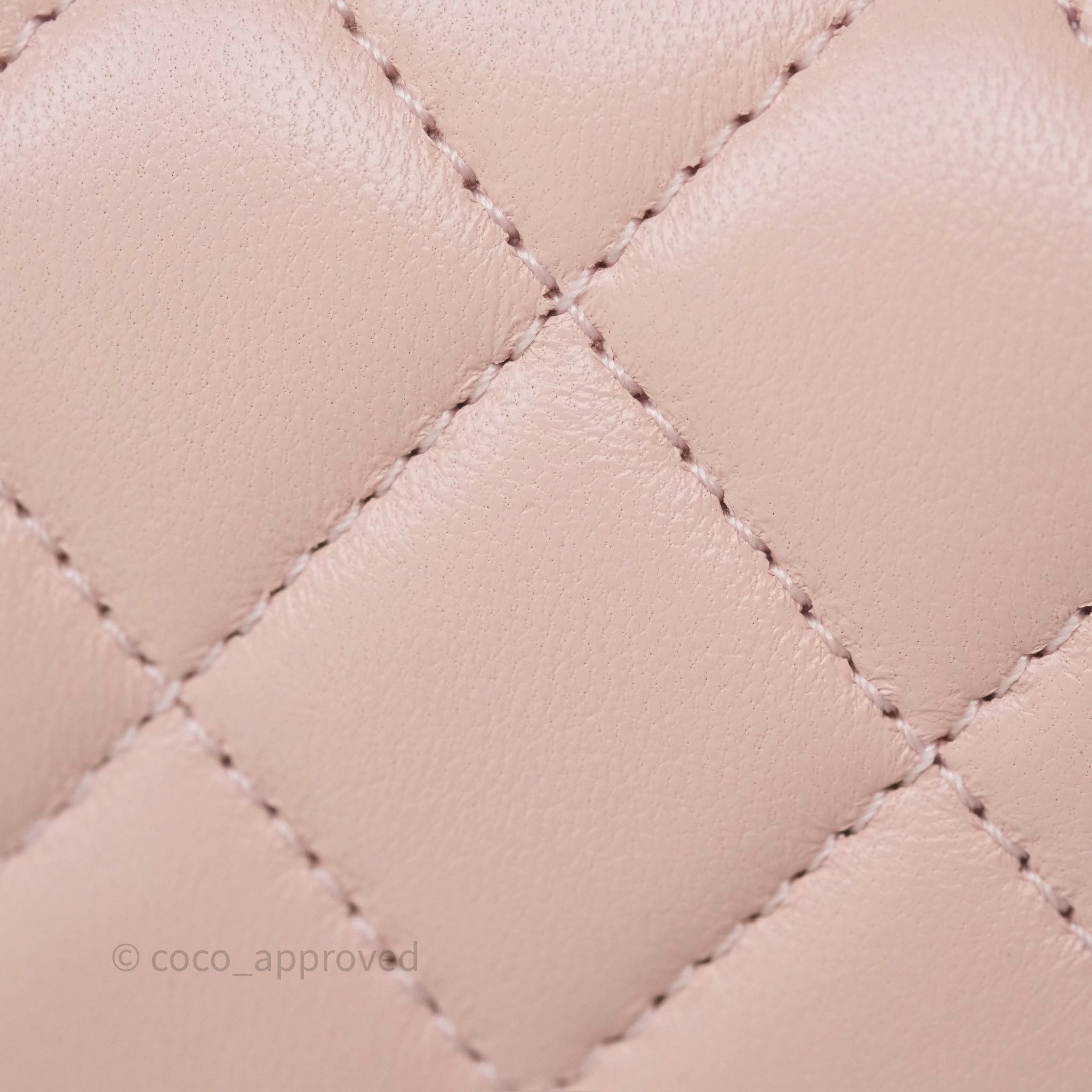 Chanel Pearl Crush Mini Square Quilted Light Pink Lambskin Aged Gold Hardware