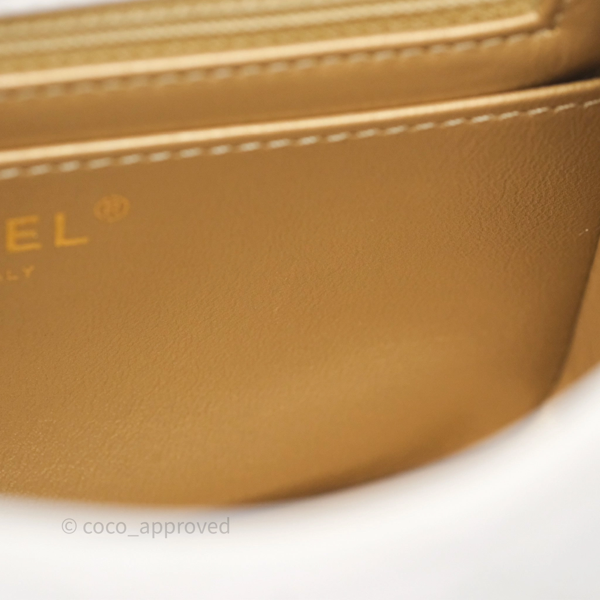 Chanel Pearl Crush Mini Square Quilted White Lambskin Aged Gold Hardware