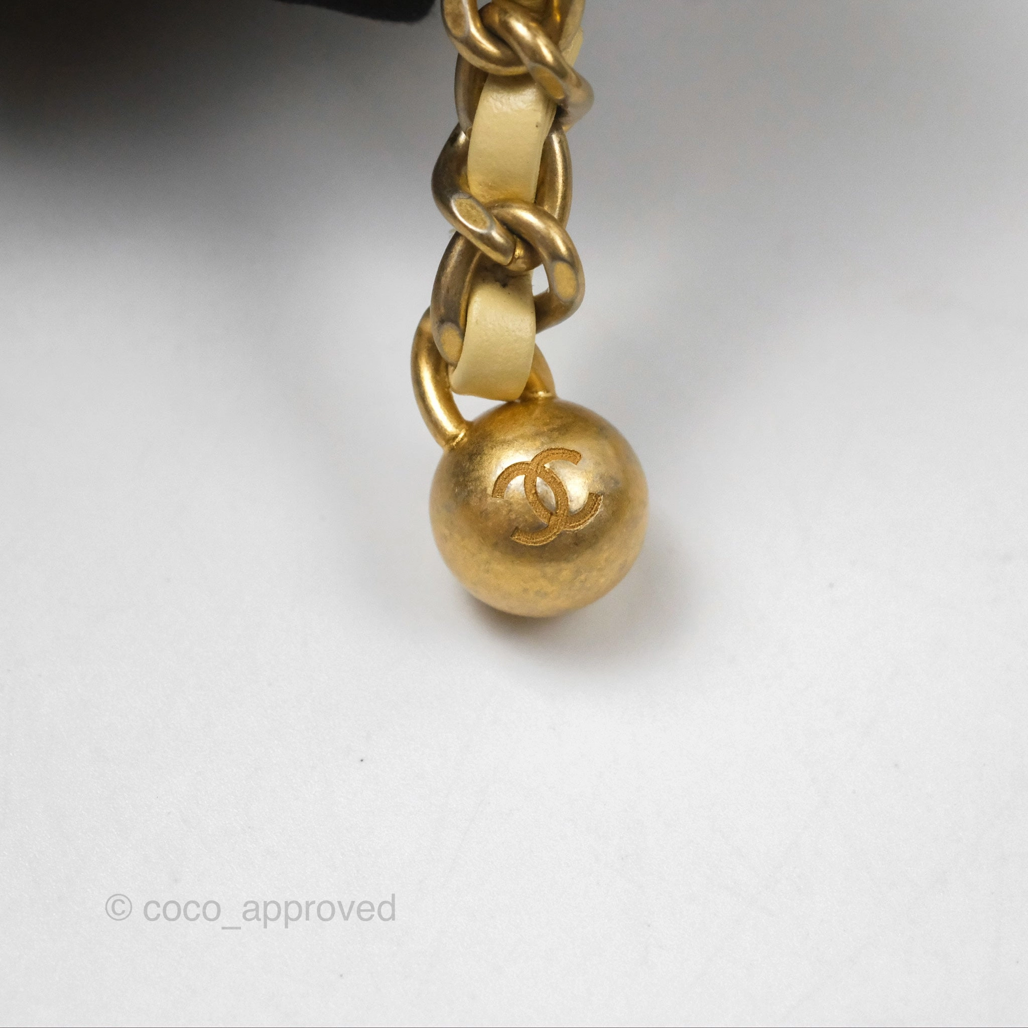 Chanel Pearl Crush Mini Square Quilted Yellow Lambskin Aged Gold Hardware