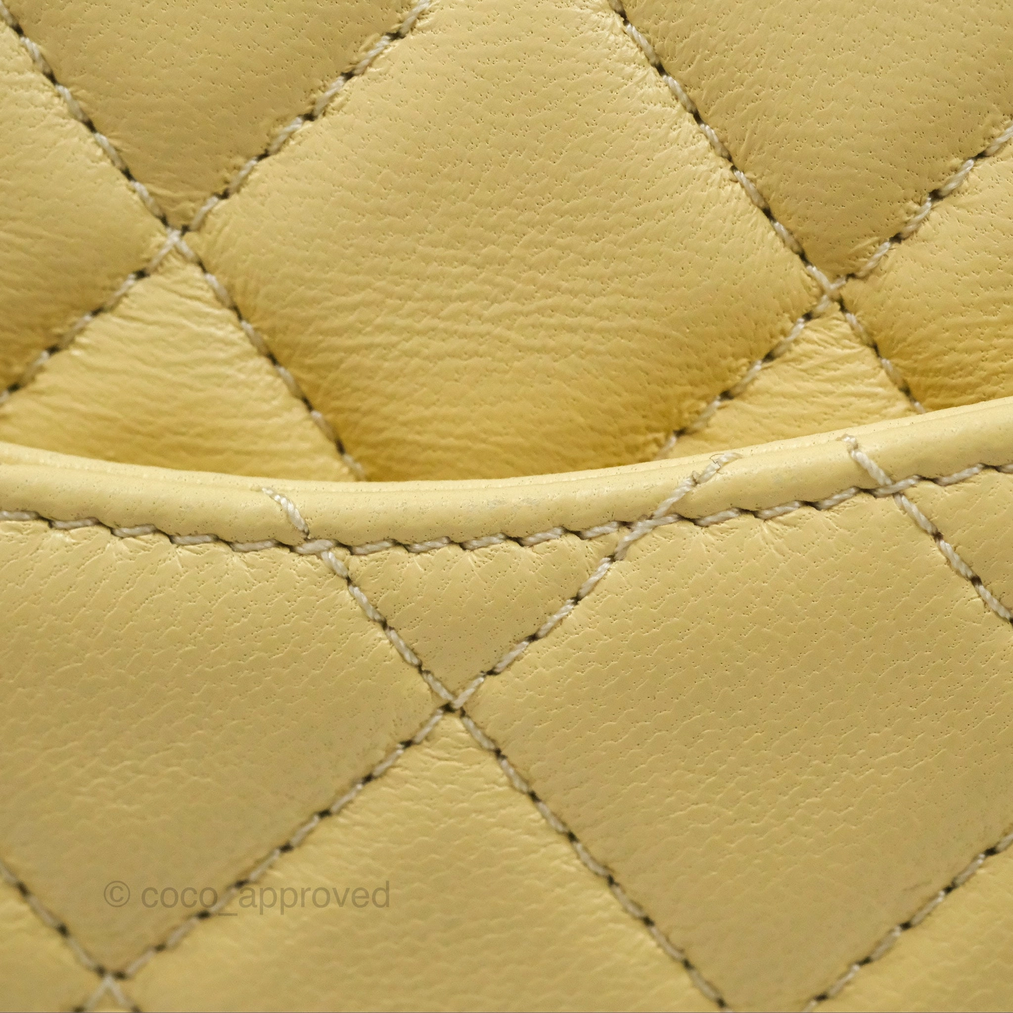 Chanel Pearl Crush Mini Square Quilted Yellow Lambskin Aged Gold Hardware