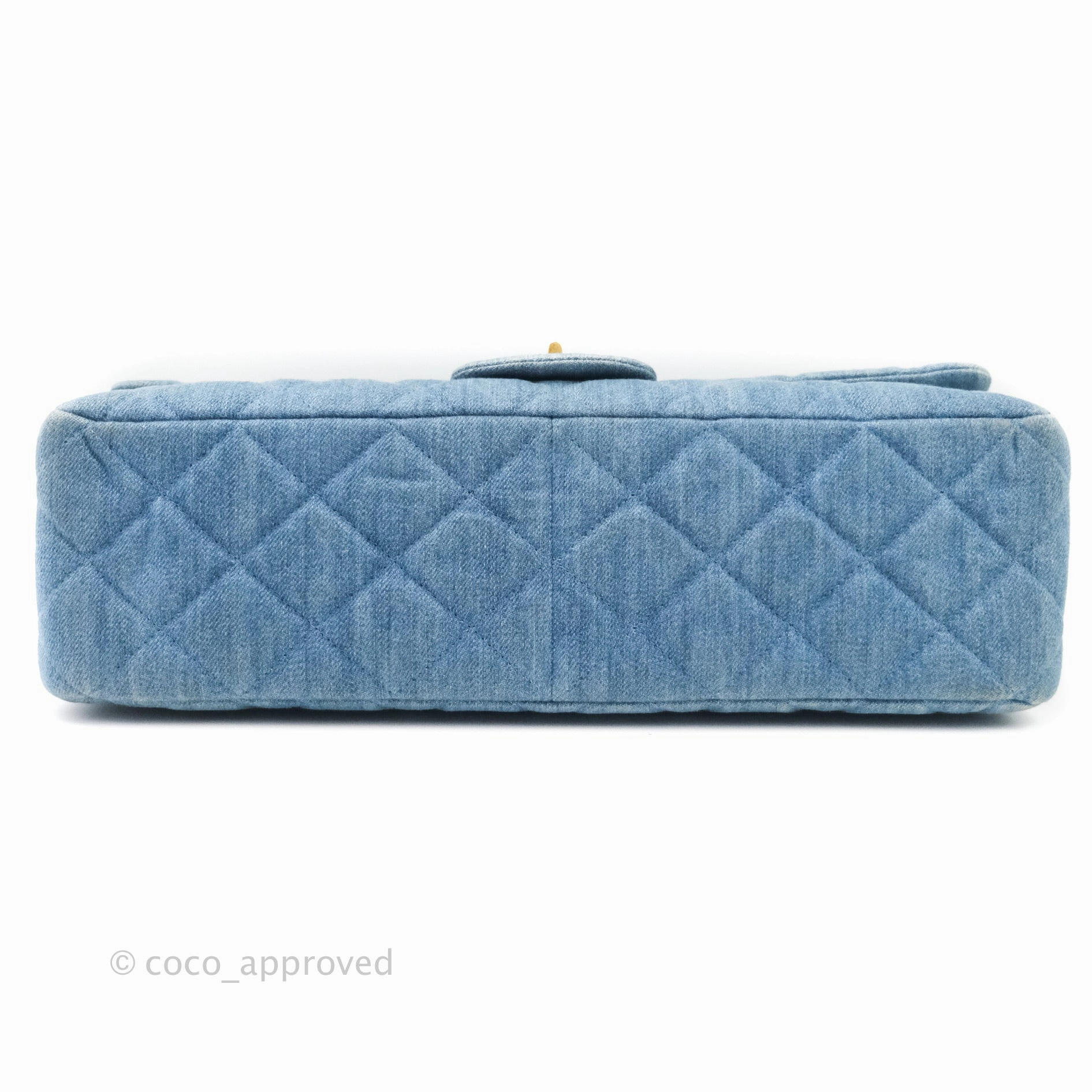 Chanel Quilted 2.55 Reissue 227 Double Flap Denim Gold Hardware