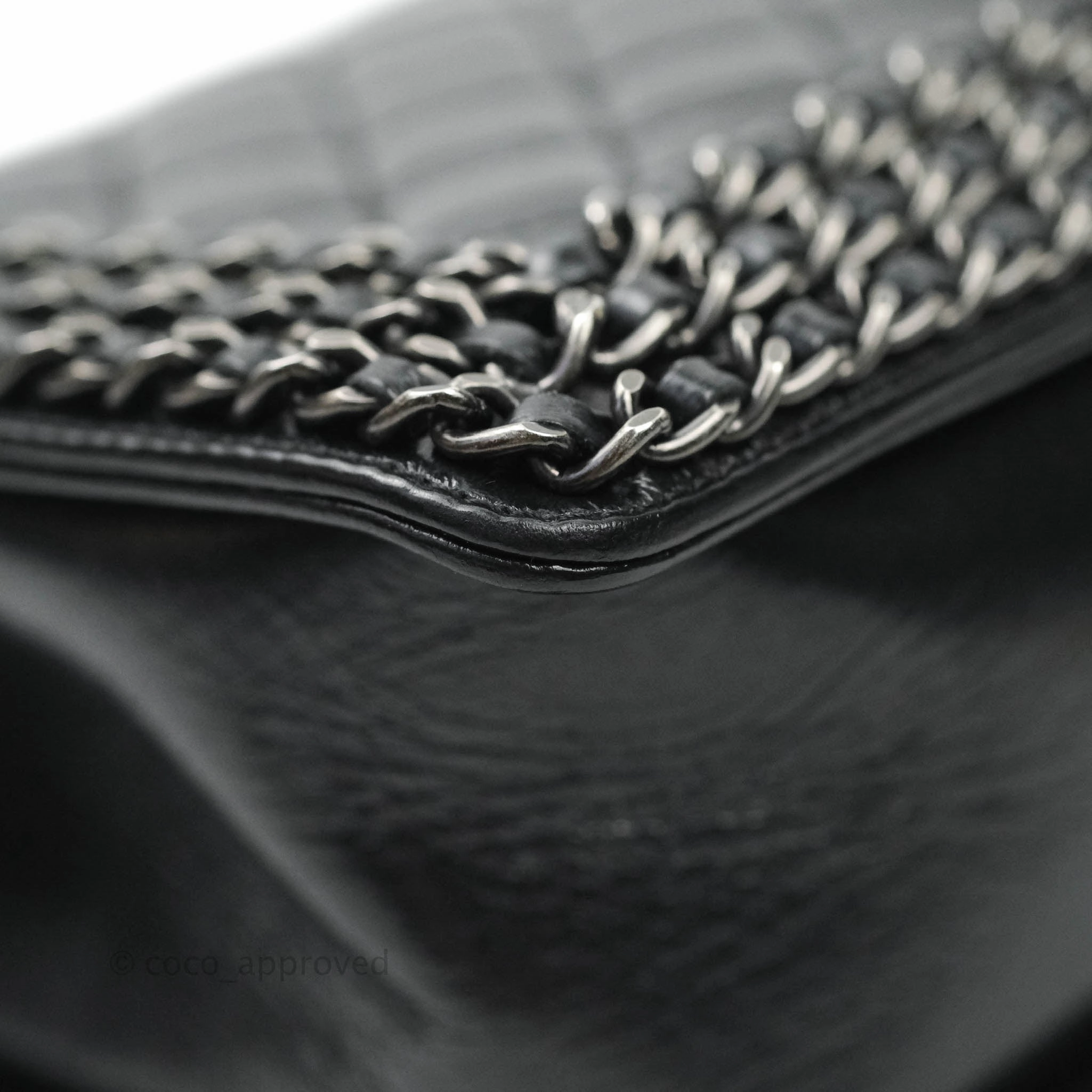 Chanel Quilted Chain Around Medium Aged Glazed Calfskin Boy Ruthenium Hardware
