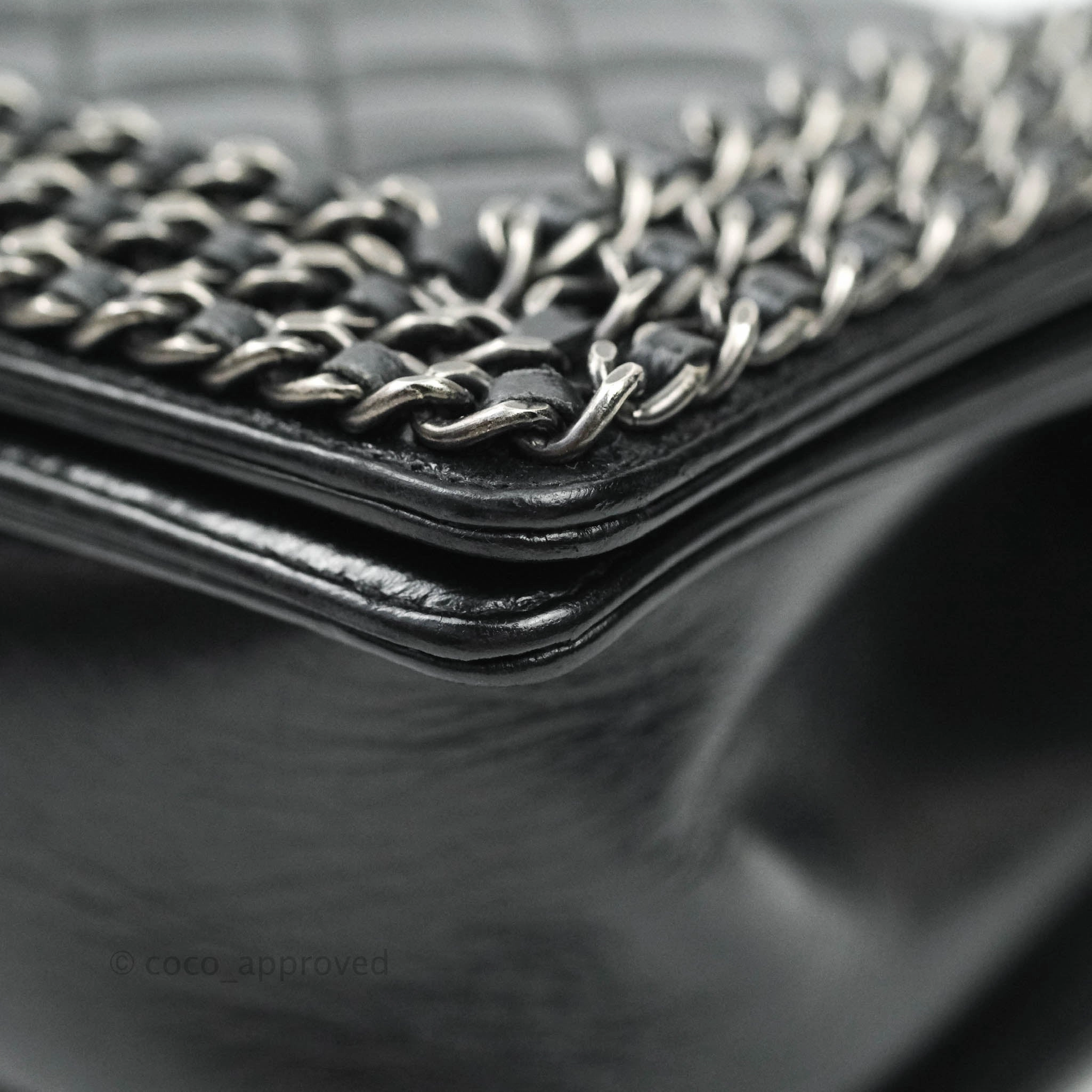 Chanel Quilted Chain Around Medium Aged Glazed Calfskin Boy Ruthenium Hardware