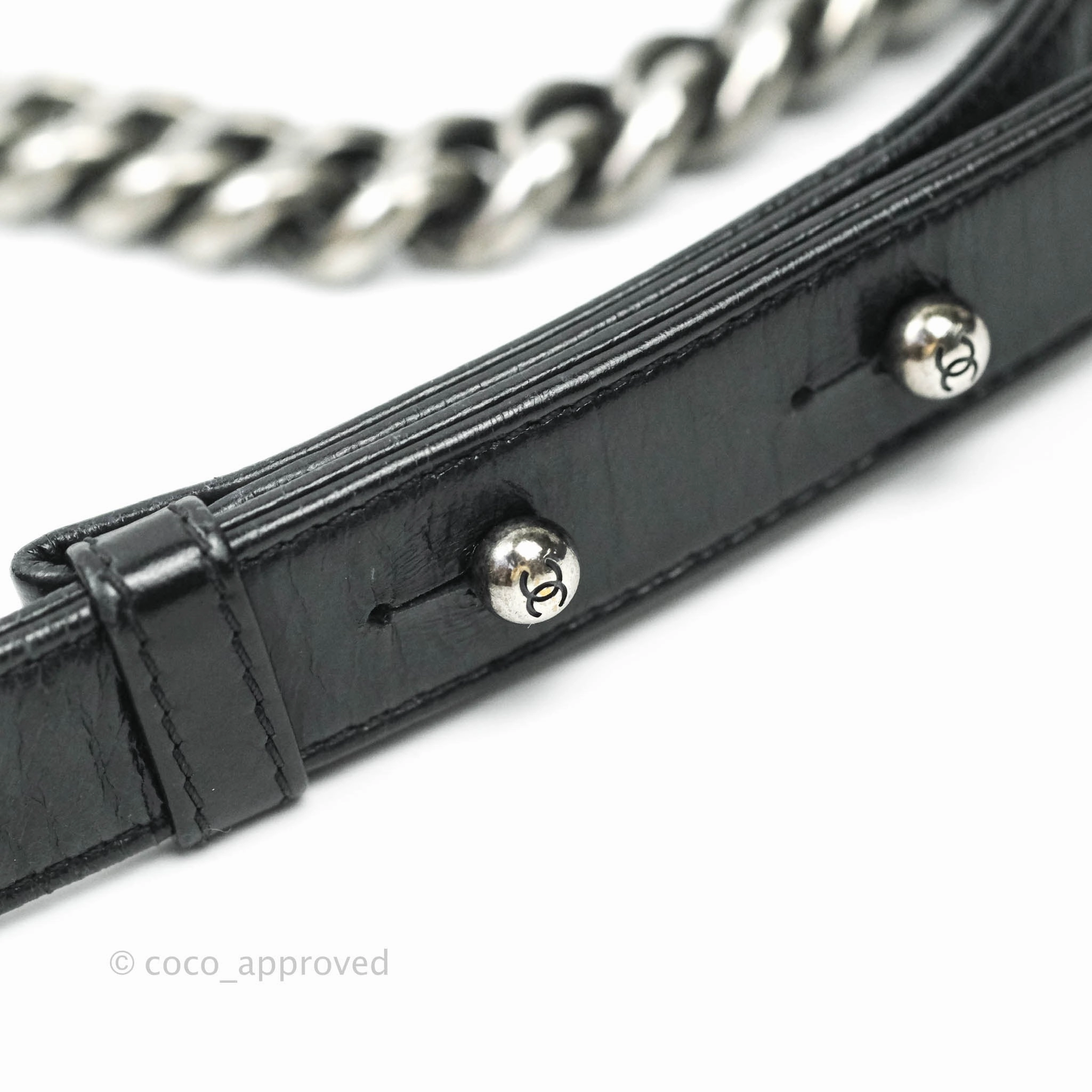 Chanel Quilted Chain Around Medium Aged Glazed Calfskin Boy Ruthenium Hardware