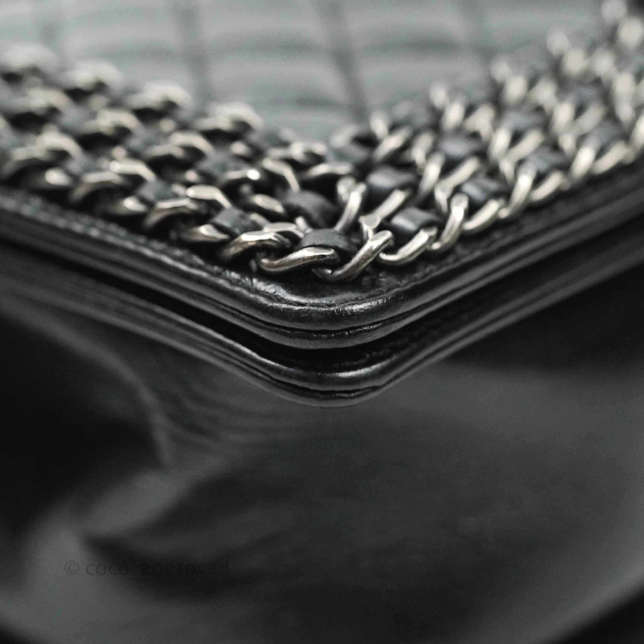 Chanel Quilted Chain Around Medium Aged Glazed Calfskin Boy Ruthenium Hardware
