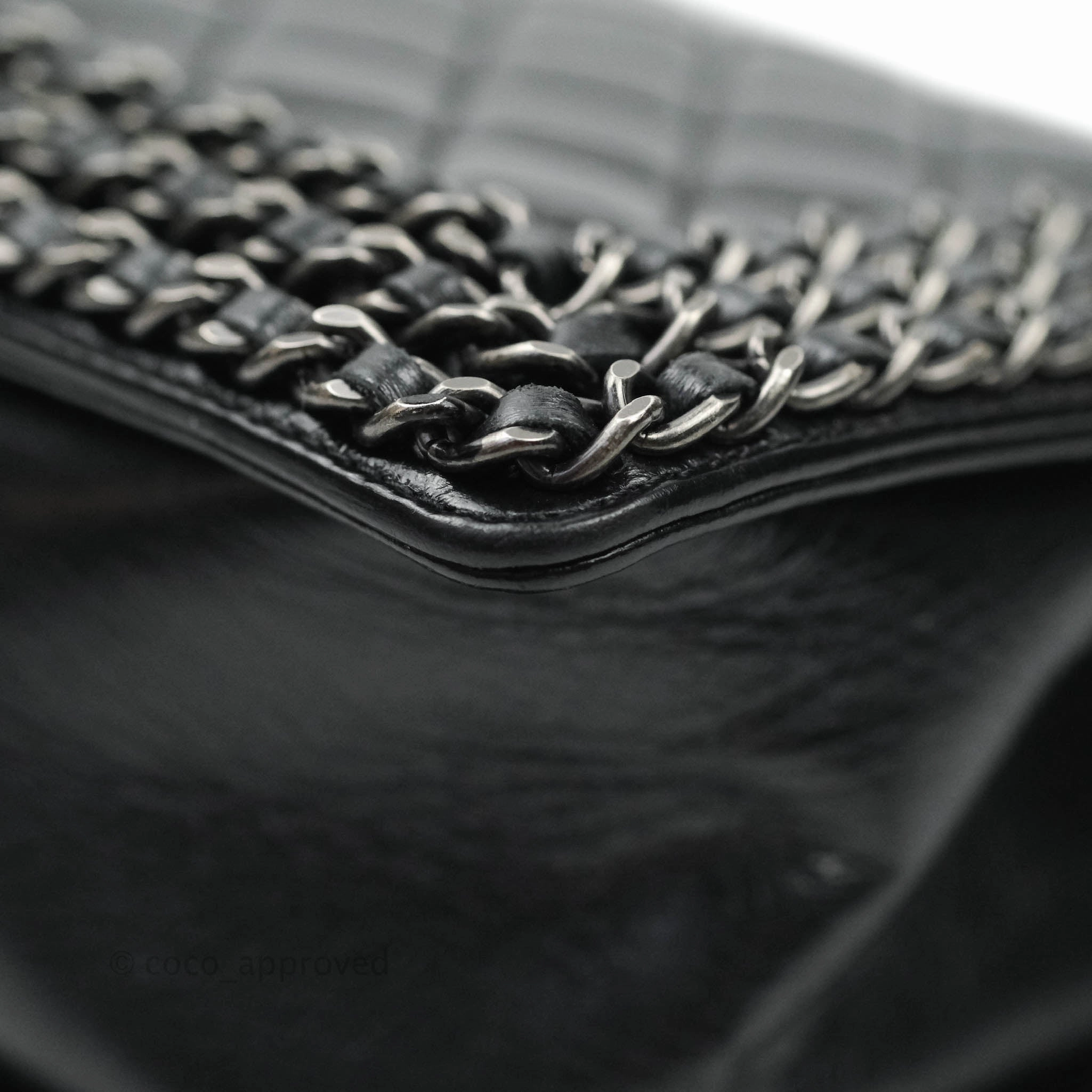 Chanel Quilted Chain Around Medium Aged Glazed Calfskin Boy Ruthenium Hardware