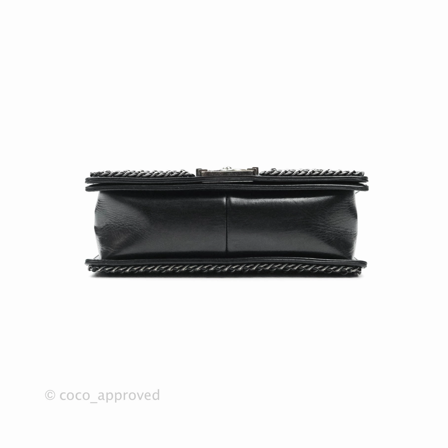 Chanel Quilted Chain Around Medium Aged Glazed Calfskin Boy Ruthenium Hardware