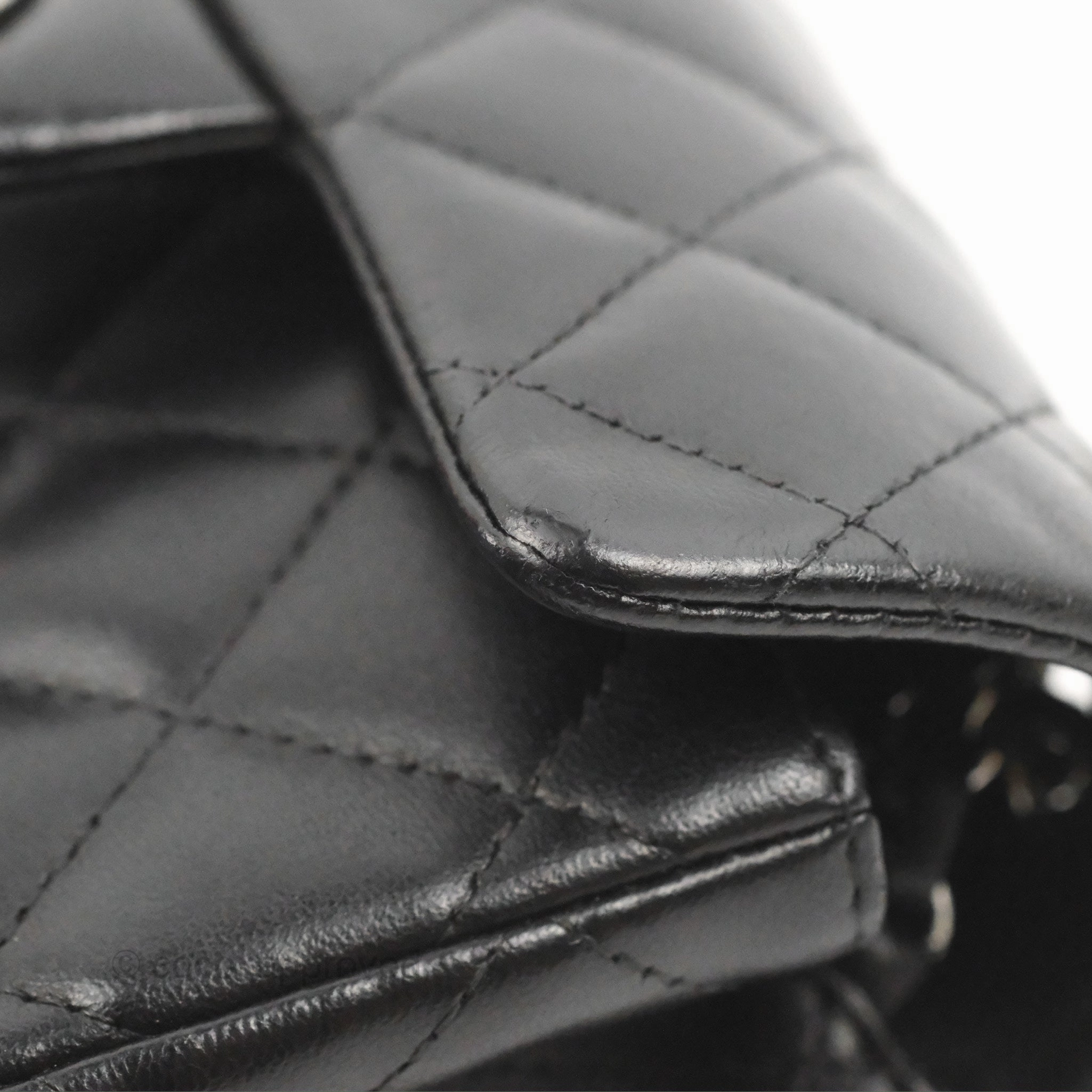Chanel Quilted Extra Mini Rectangular Flap Black Calfskin Silver Hardware