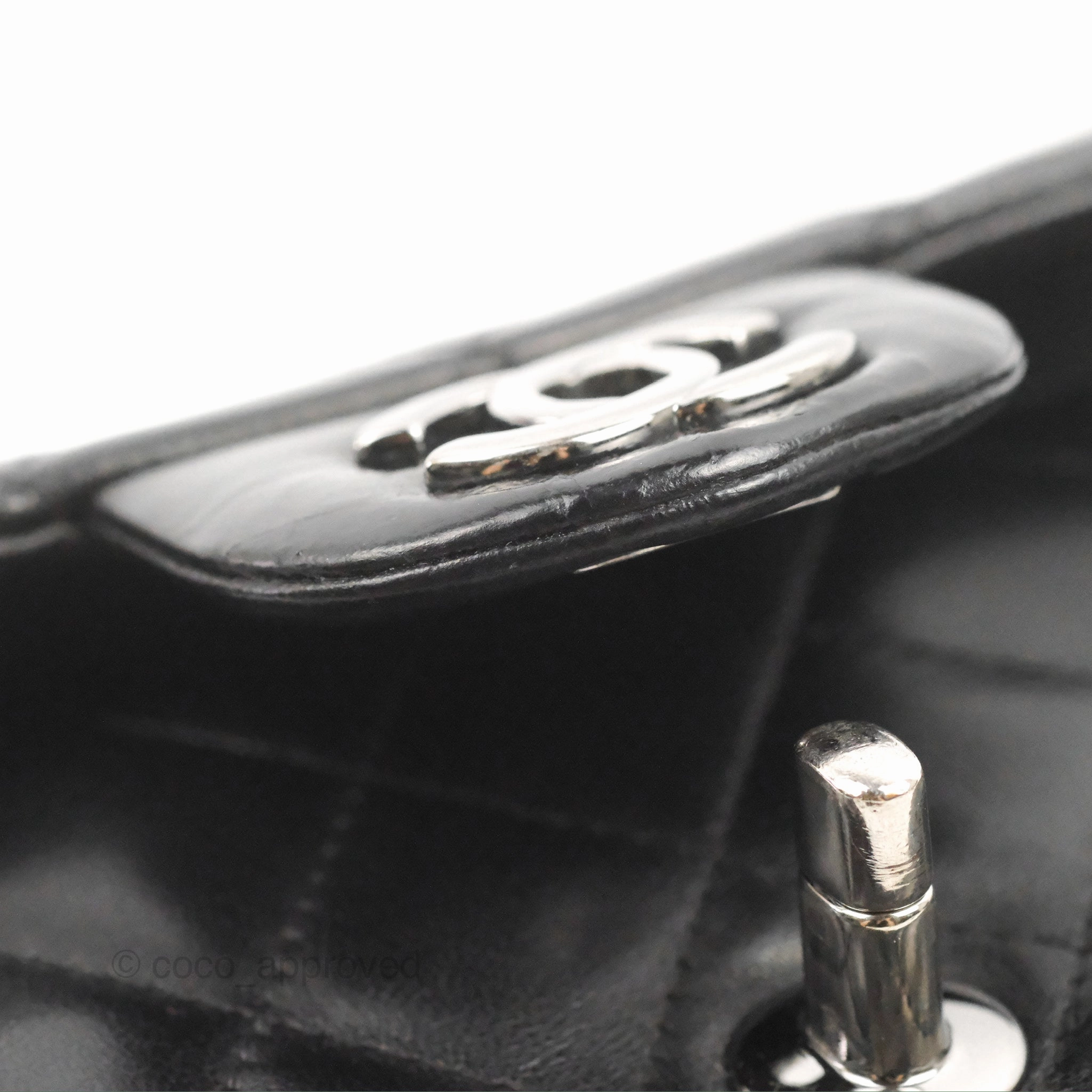 Chanel Quilted Extra Mini Rectangular Flap Black Calfskin Silver Hardware