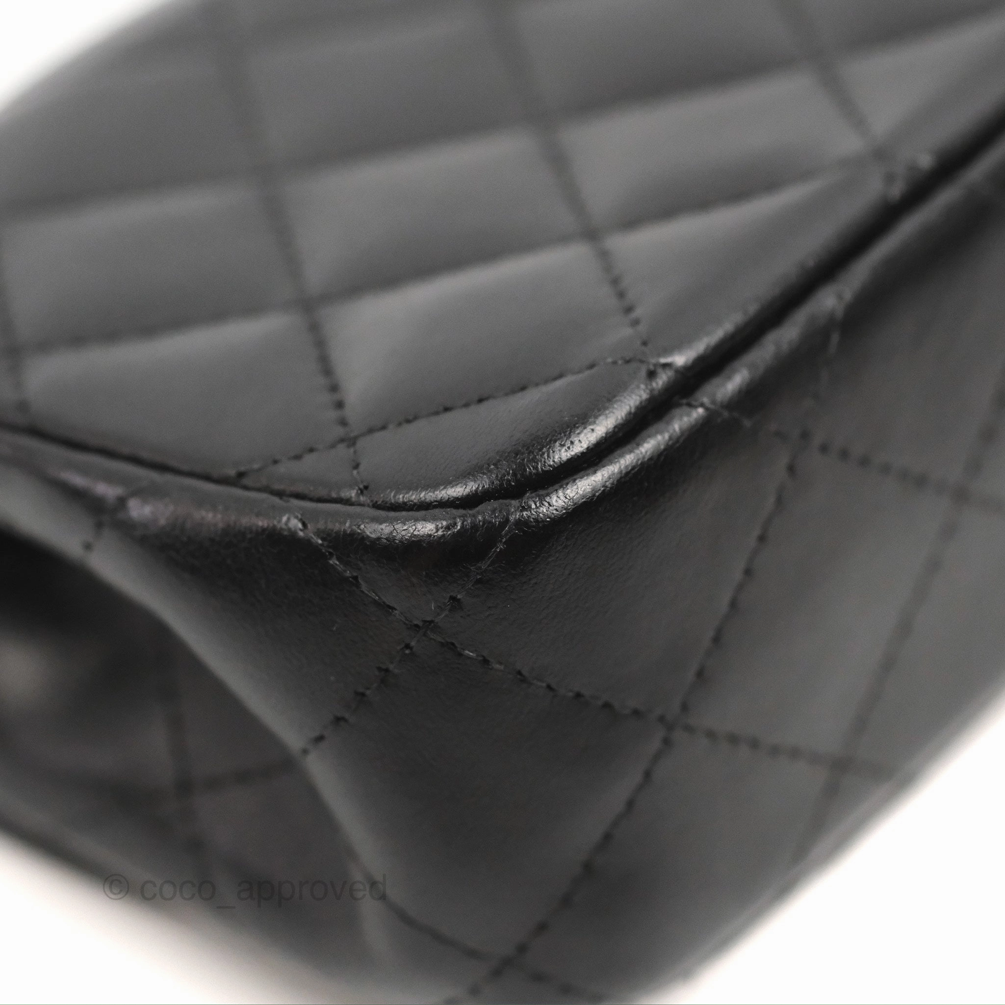 Chanel Quilted Extra Mini Rectangular Flap Black Calfskin Silver Hardware
