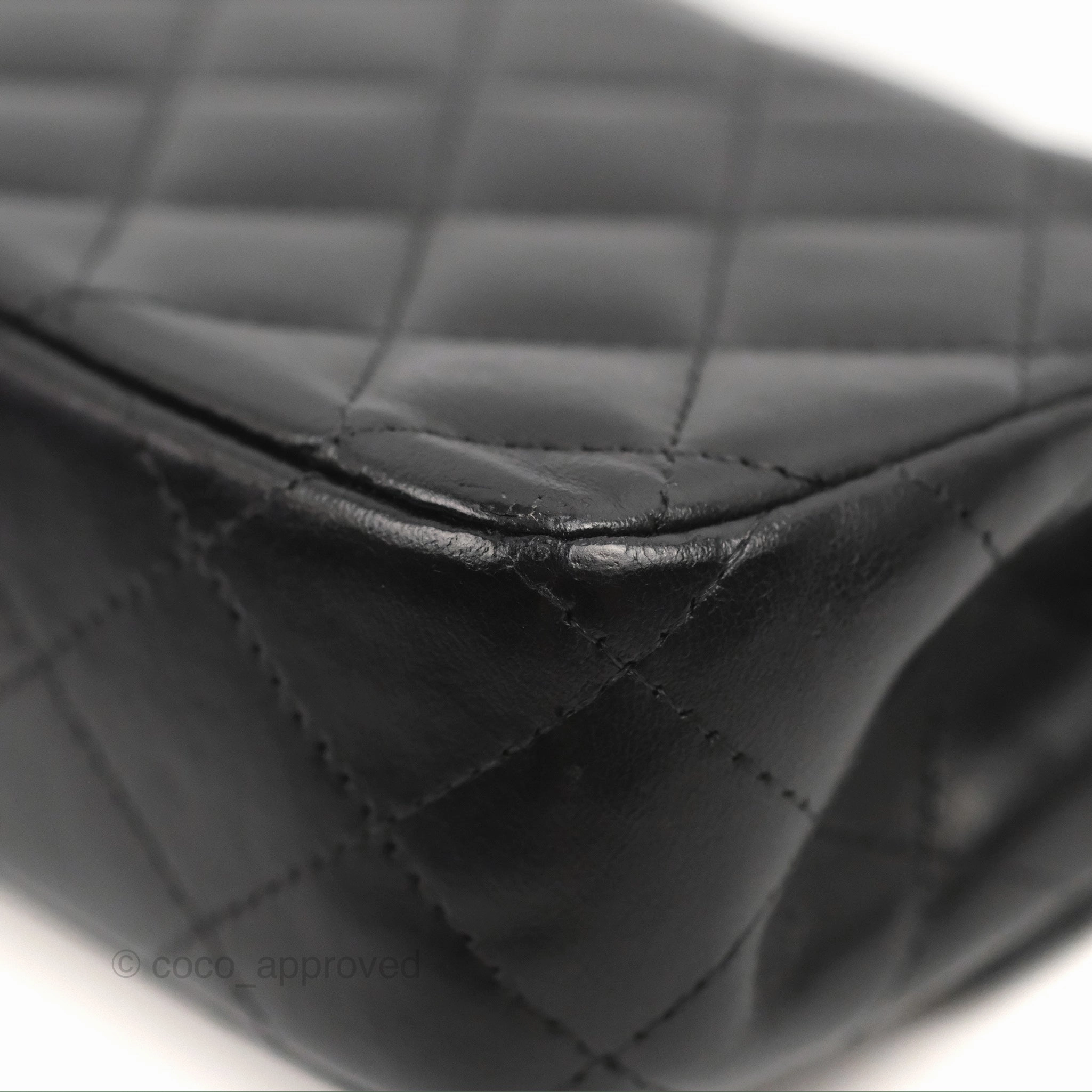 Chanel Quilted Extra Mini Rectangular Flap Black Calfskin Silver Hardware