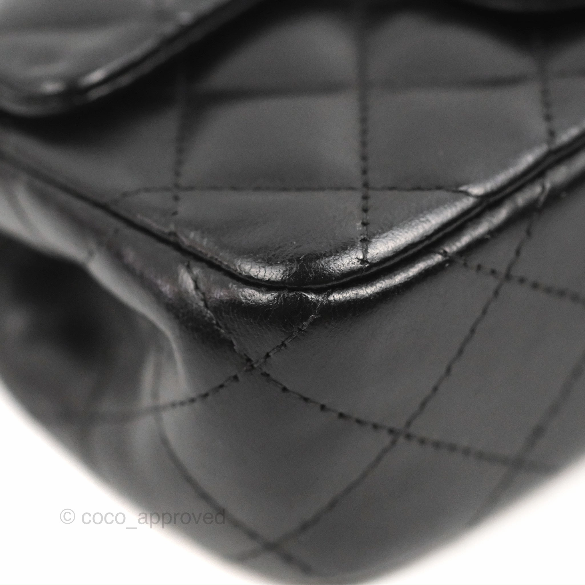 Chanel Quilted Extra Mini Rectangular Flap Black Calfskin Silver Hardware
