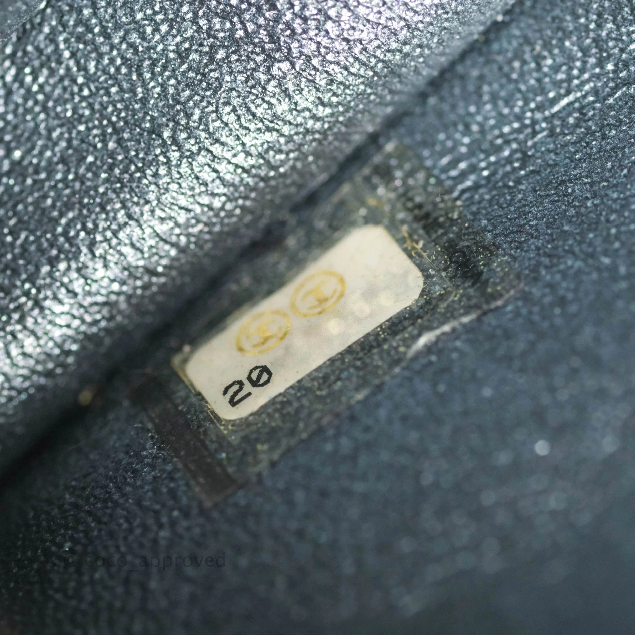 Chanel Quilted Extra Mini Rectangular Flap Metallic Dark Grey Caviar Ruthenium Hardware