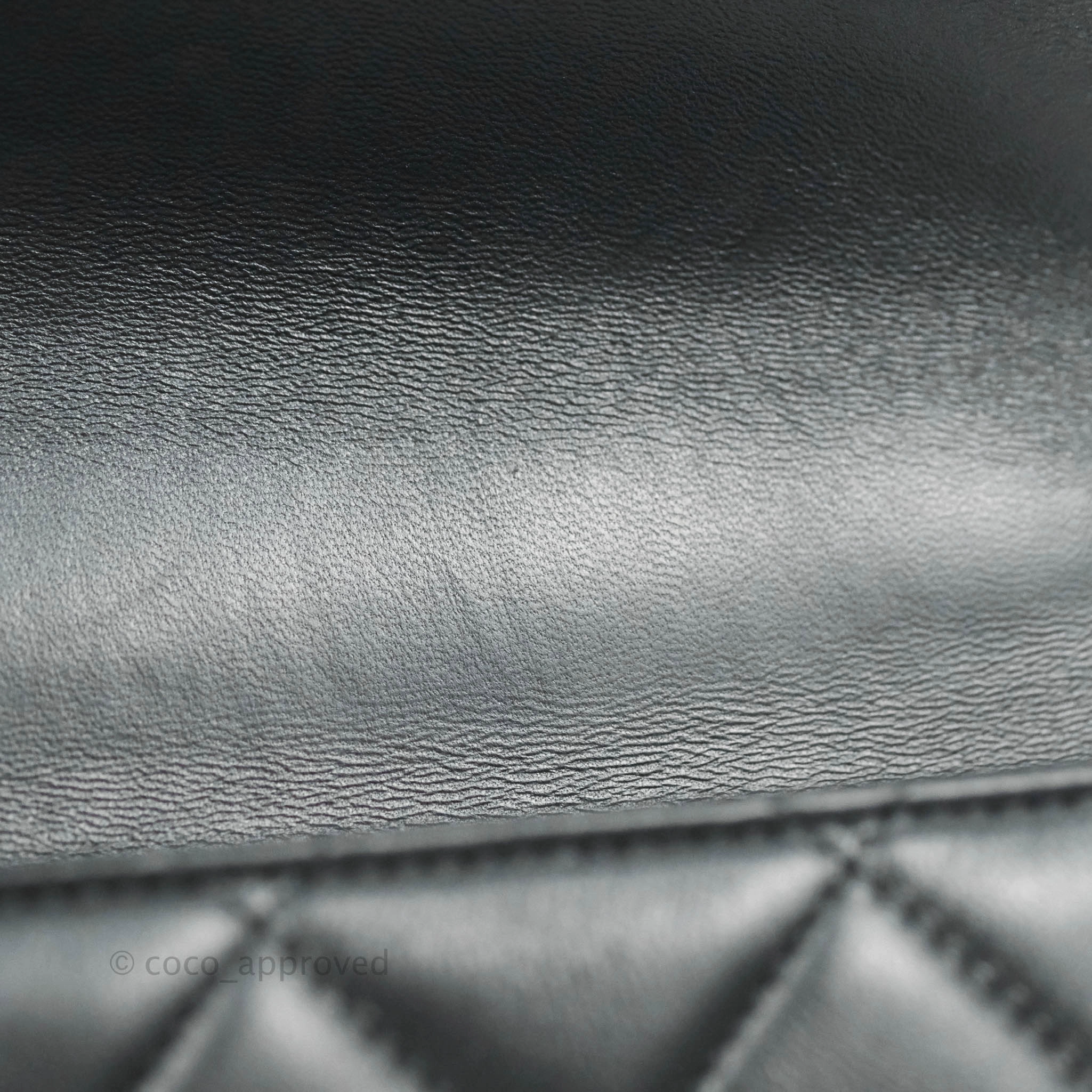Chanel Quilted Large Resin Bi-Color Chain Flap Bag Black Lambskin Gold Hardware
