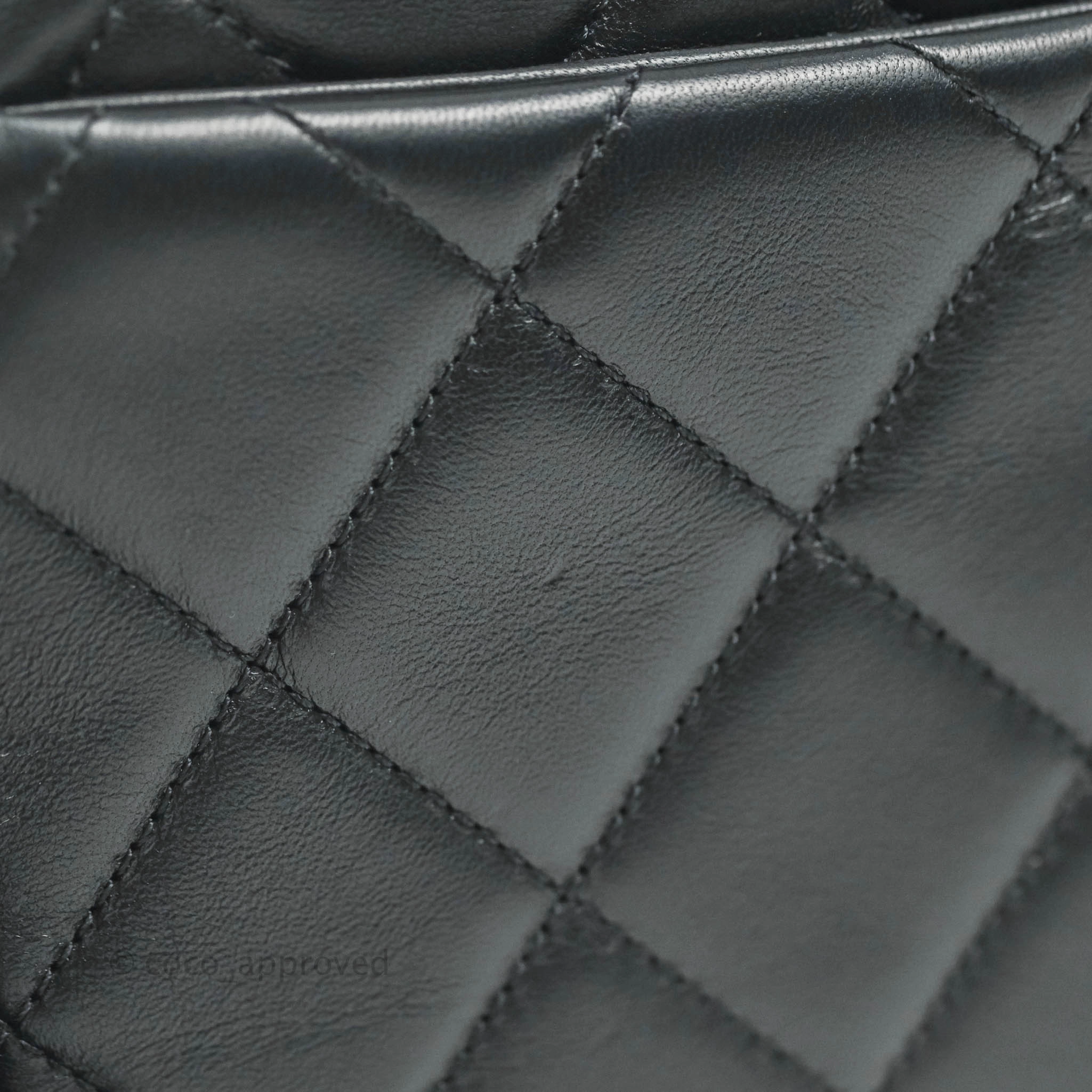 Chanel Quilted Large Resin Bi-Color Chain Flap Bag Black Lambskin Gold Hardware