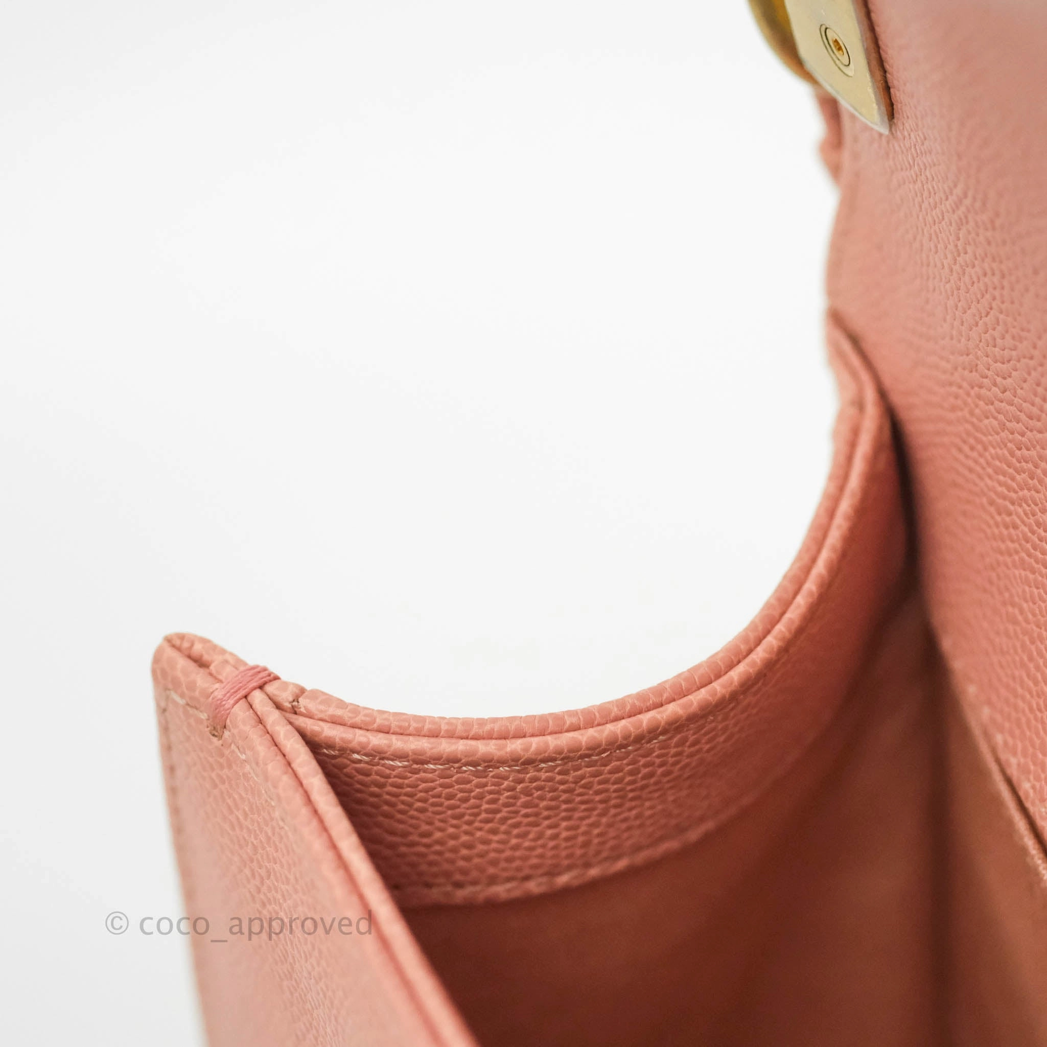 Chanel Quilted Medium Boy Bag Pink Caviar Aged Gold Hardware