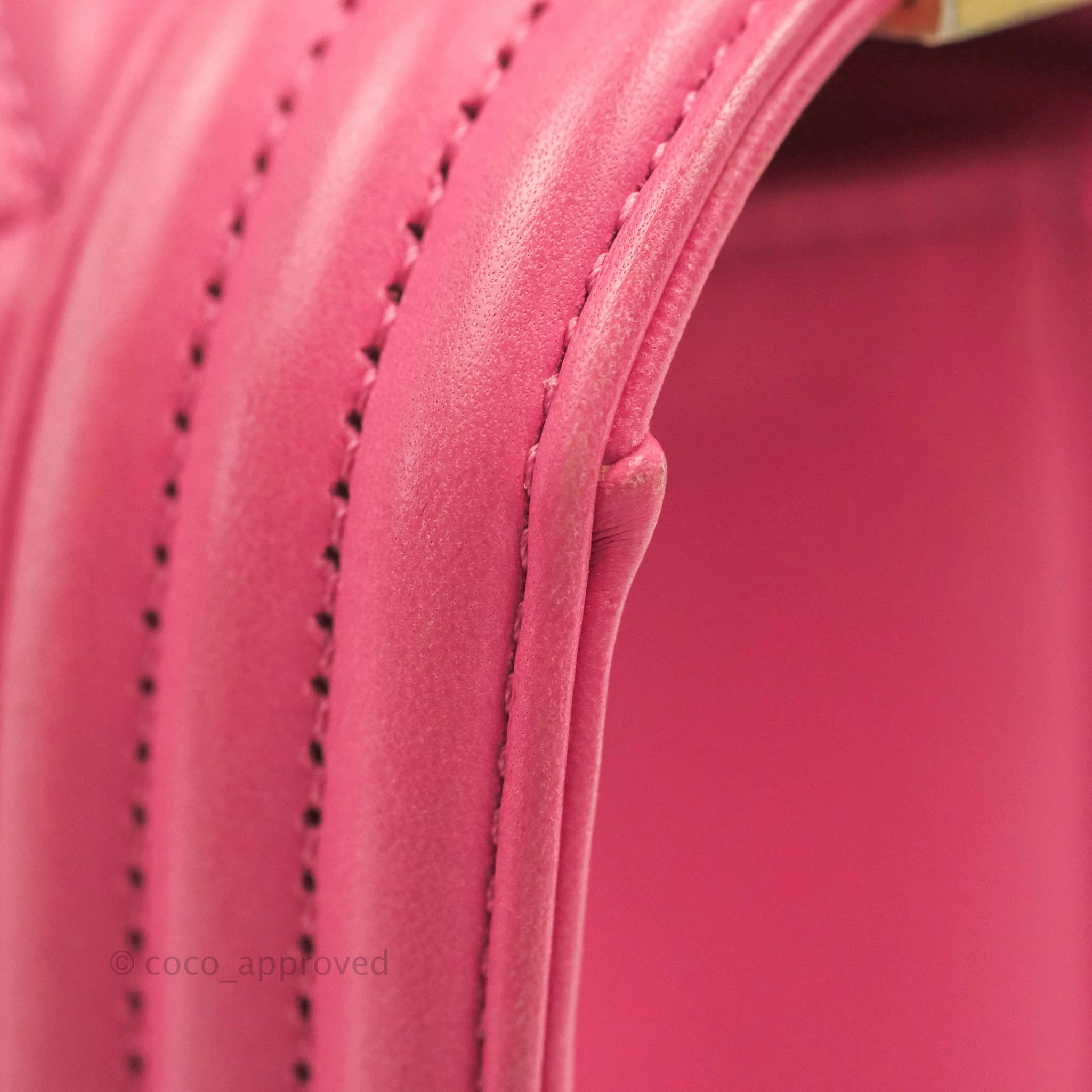 Chanel Quilted Medium Boy Bag Pink Lambskin Aged Gold Hardware