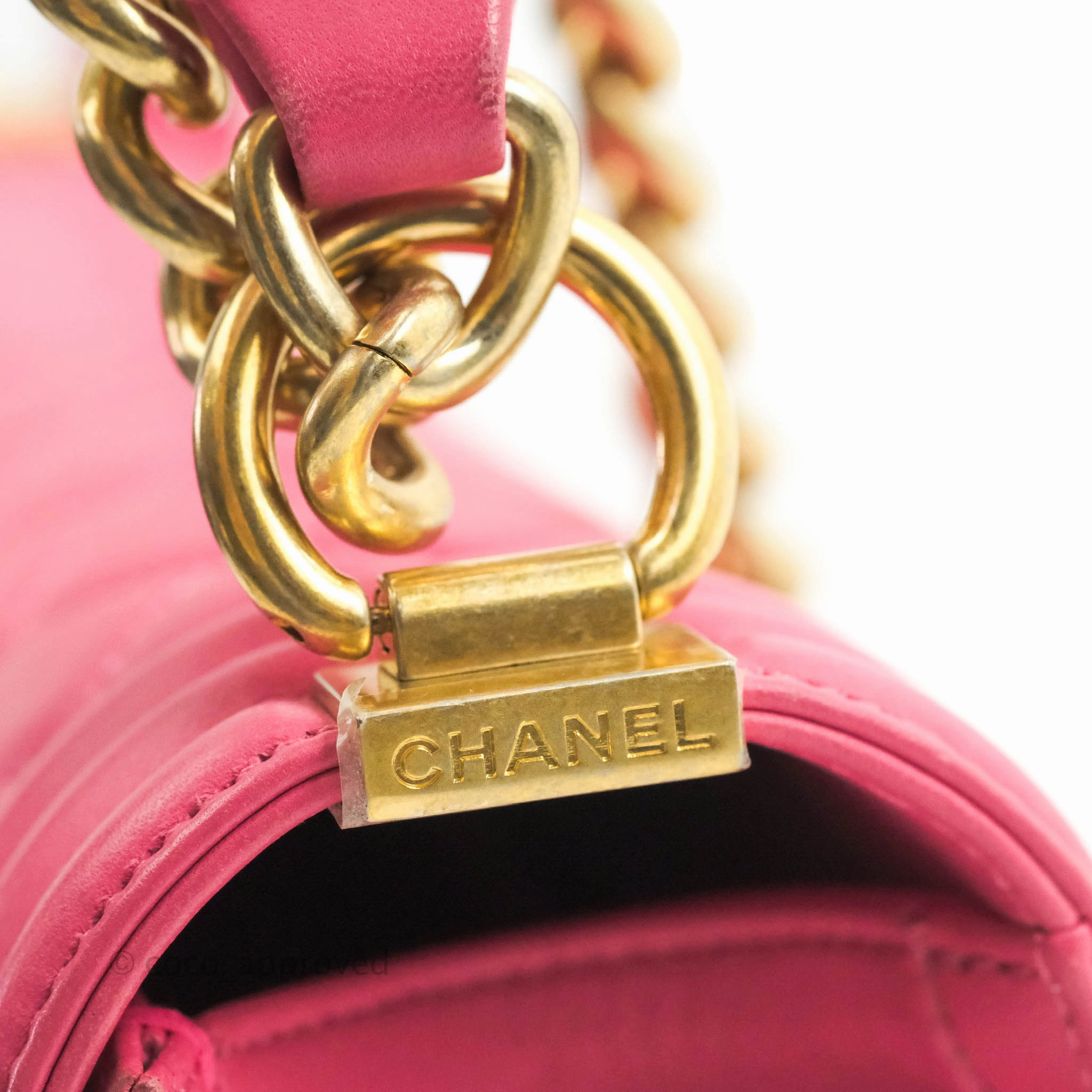 Chanel Quilted Medium Boy Bag Pink Lambskin Aged Gold Hardware