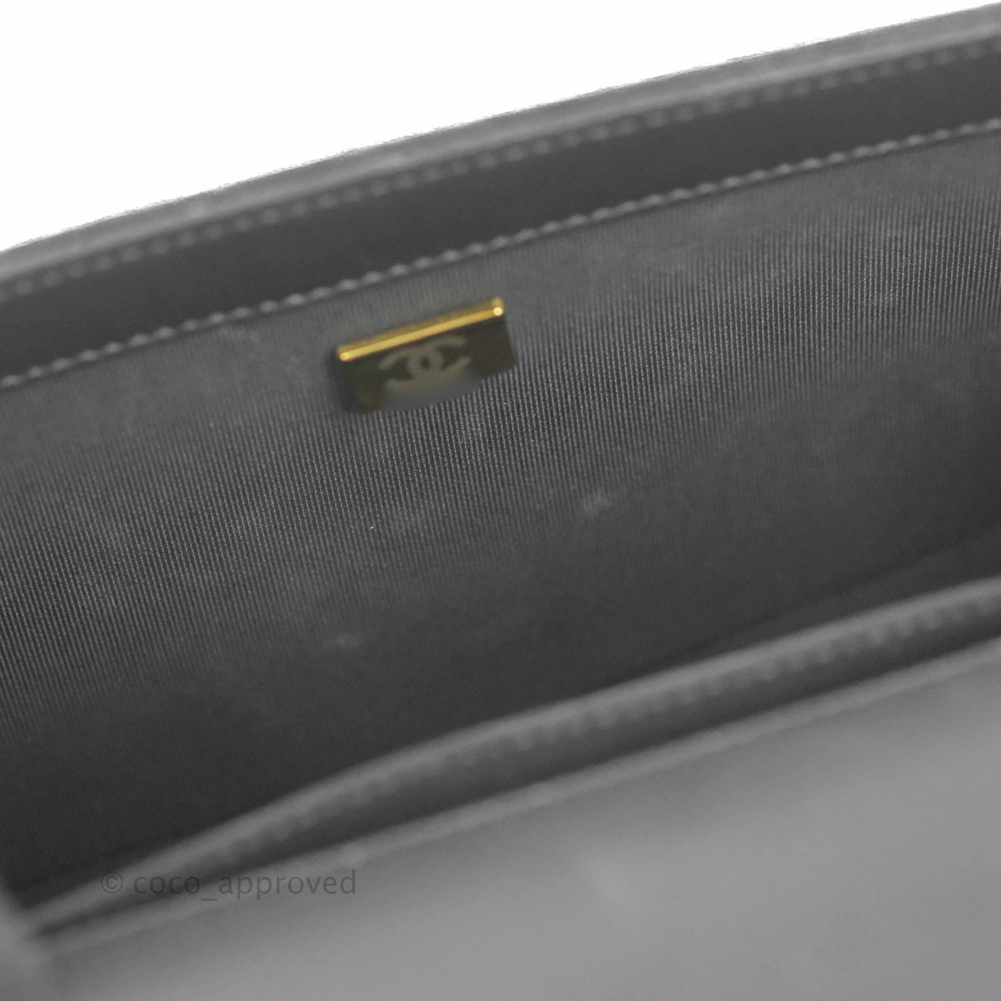 Chanel Quilted Medium Boy Black Calfskin Aged Gold Hardware