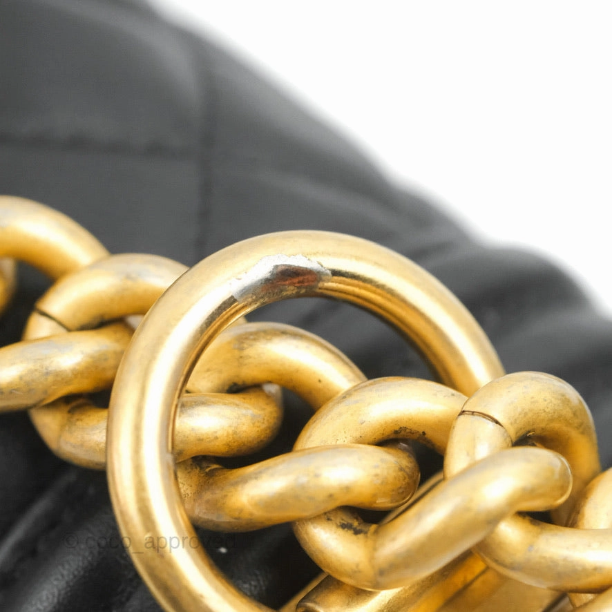Chanel Quilted Medium Boy Black Calfskin Aged Gold Hardware