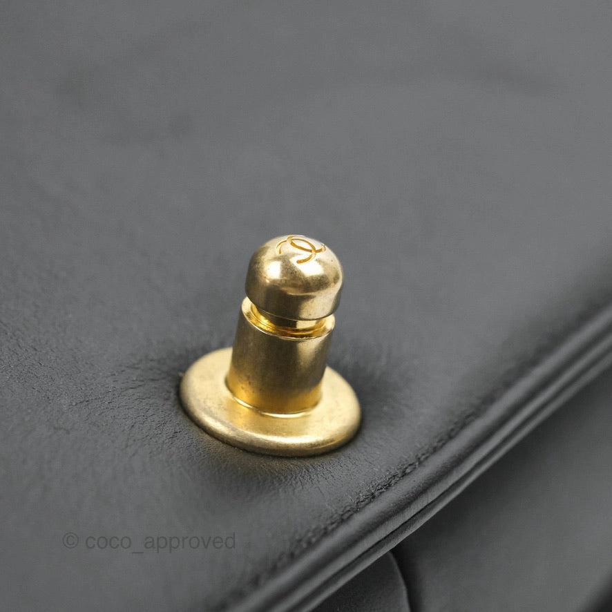 Chanel Quilted Medium Boy Black Calfskin Aged Gold Hardware