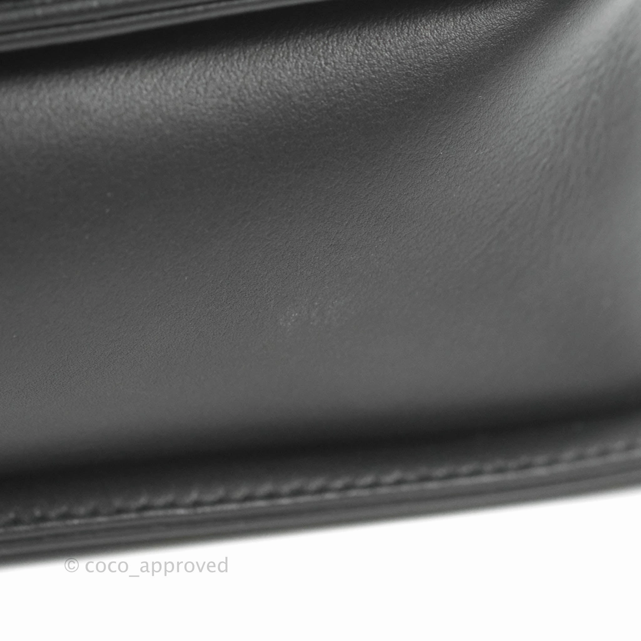 Chanel Quilted Medium Boy Black Calfskin Aged Gold Hardware