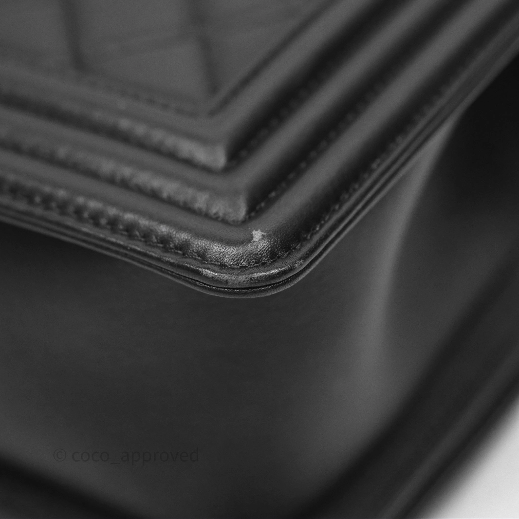 Chanel Quilted Medium Boy Black Calfskin Ruthenium Hardware