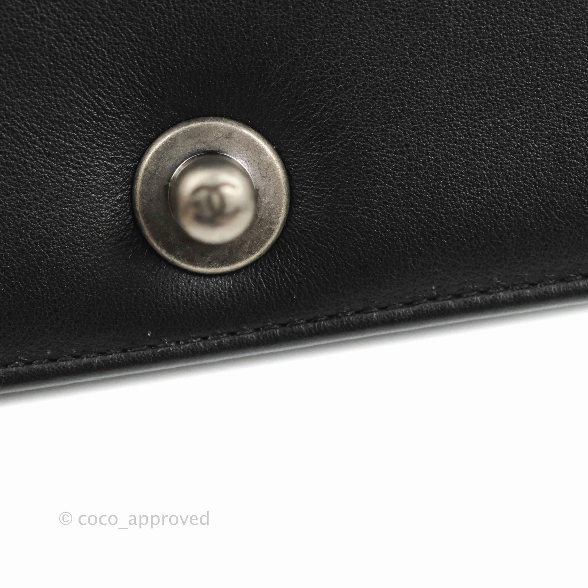 Chanel Quilted Medium Boy Black Calfskin Ruthenium Hardware