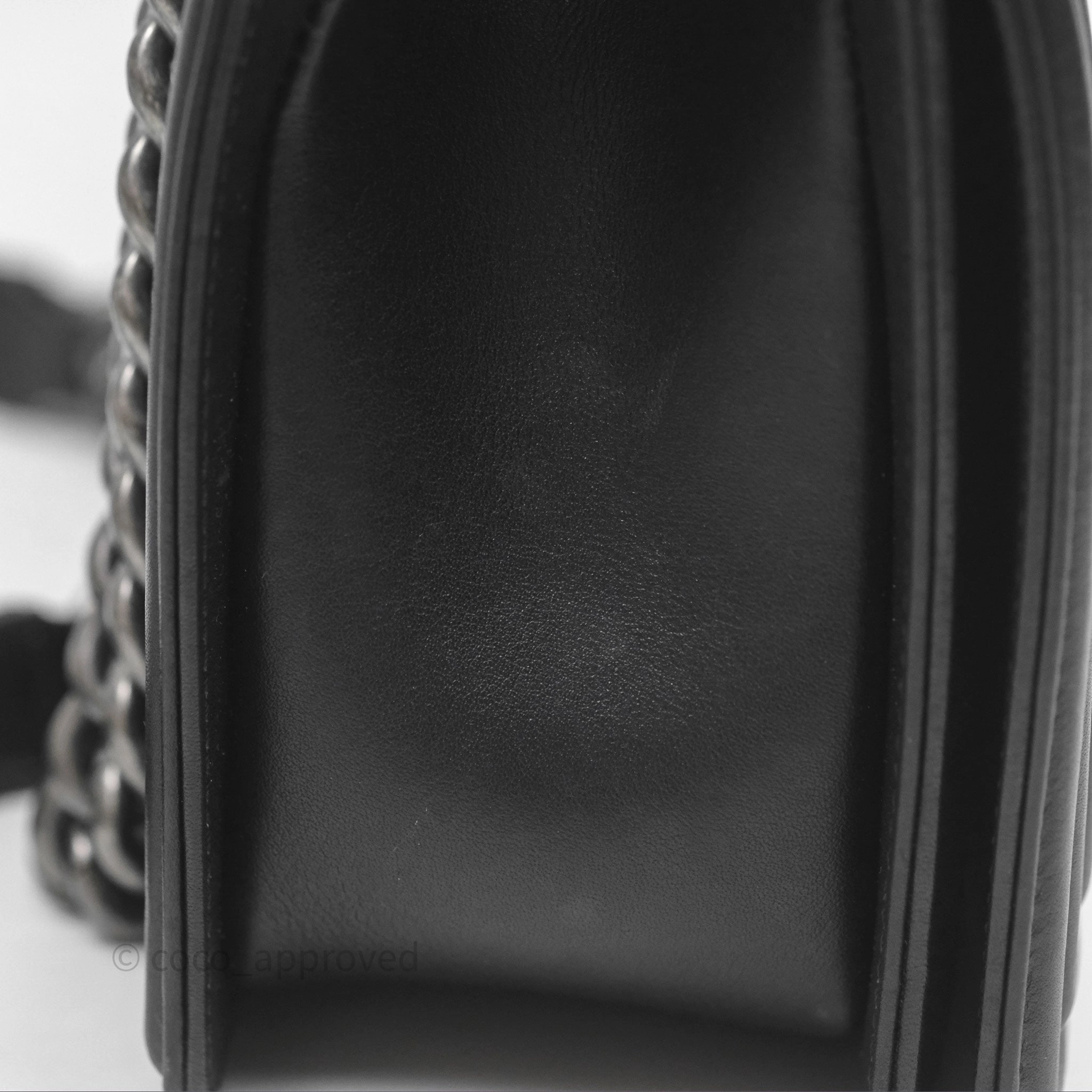 Chanel Quilted Medium Boy Black Calfskin Ruthenium Hardware