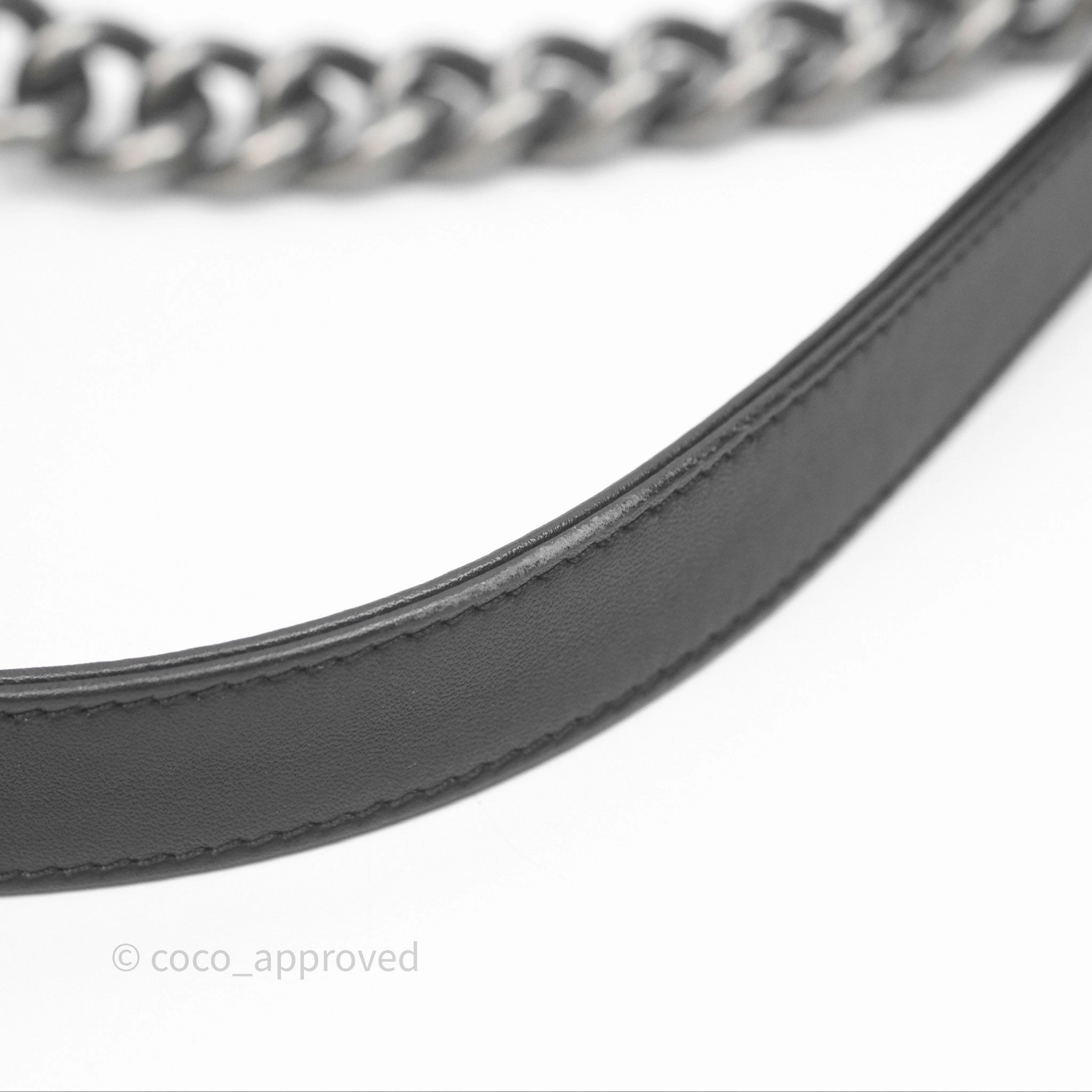 Chanel Quilted Medium Boy Black Calfskin Ruthenium Hardware