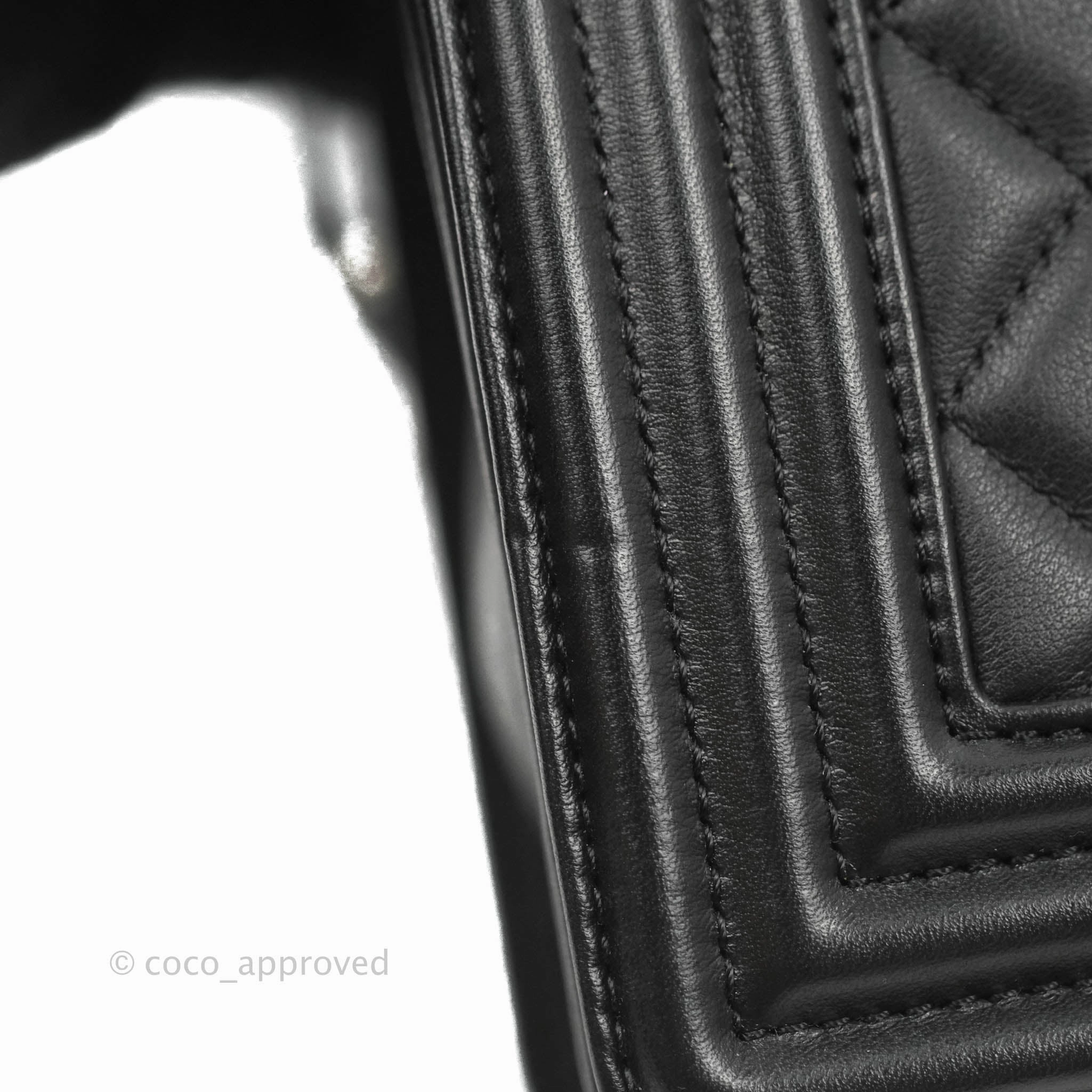 Chanel Quilted Medium Boy Black Calfskin Ruthenium Hardware