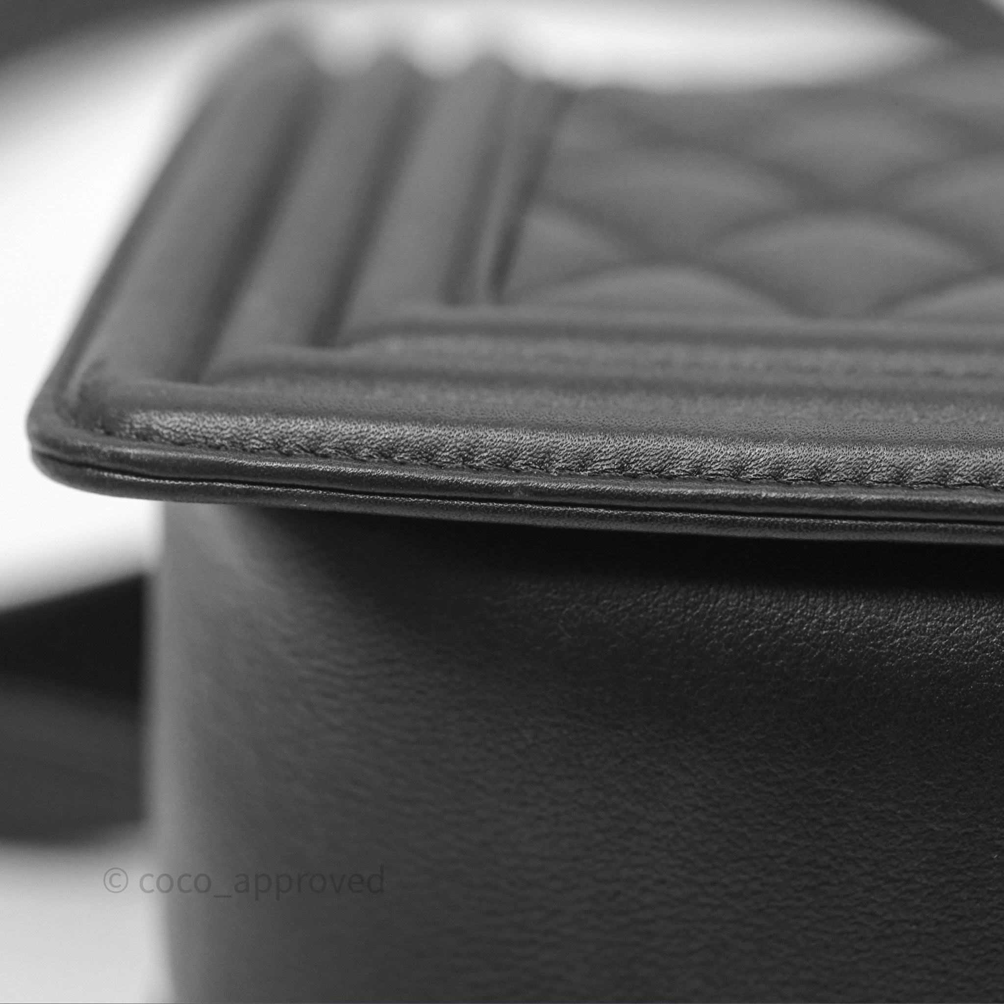 Chanel Quilted Medium Boy Black Calfskin Ruthenium Hardware