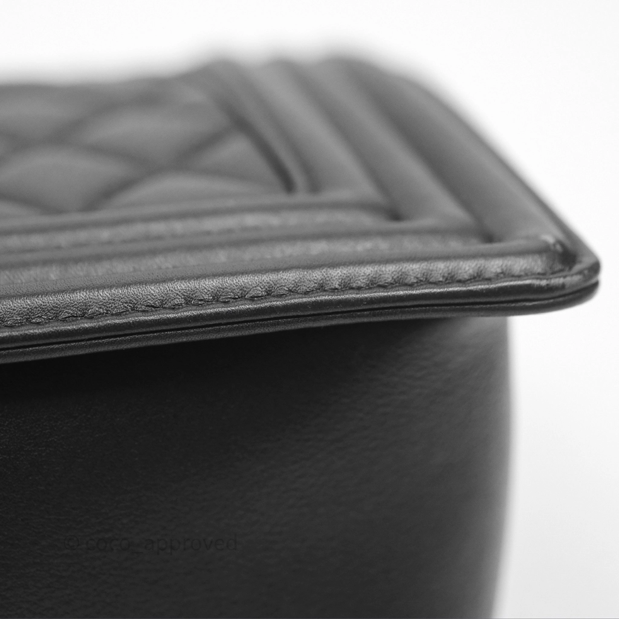 Chanel Quilted Medium Boy Black Calfskin Ruthenium Hardware