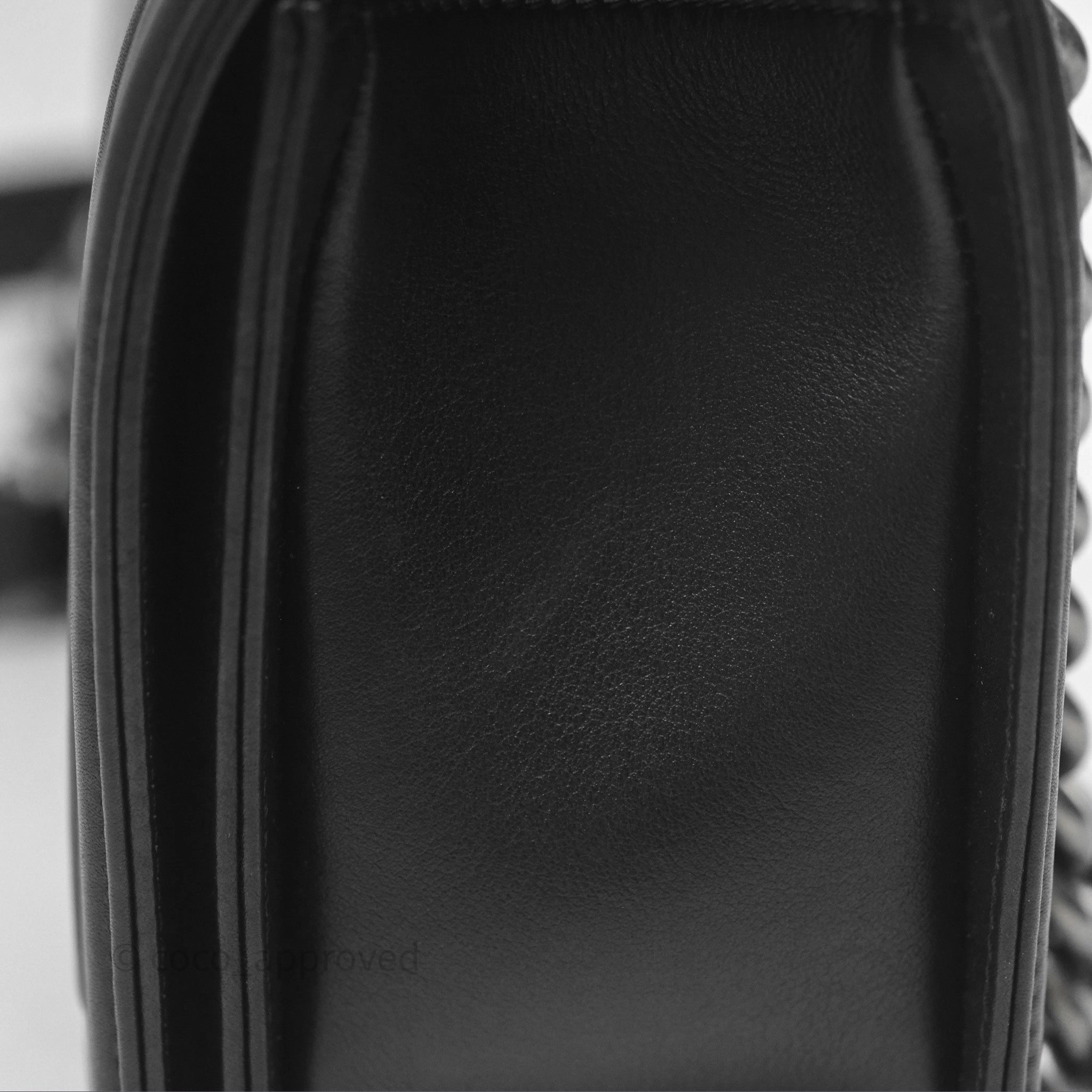 Chanel Quilted Medium Boy Black Calfskin Ruthenium Hardware
