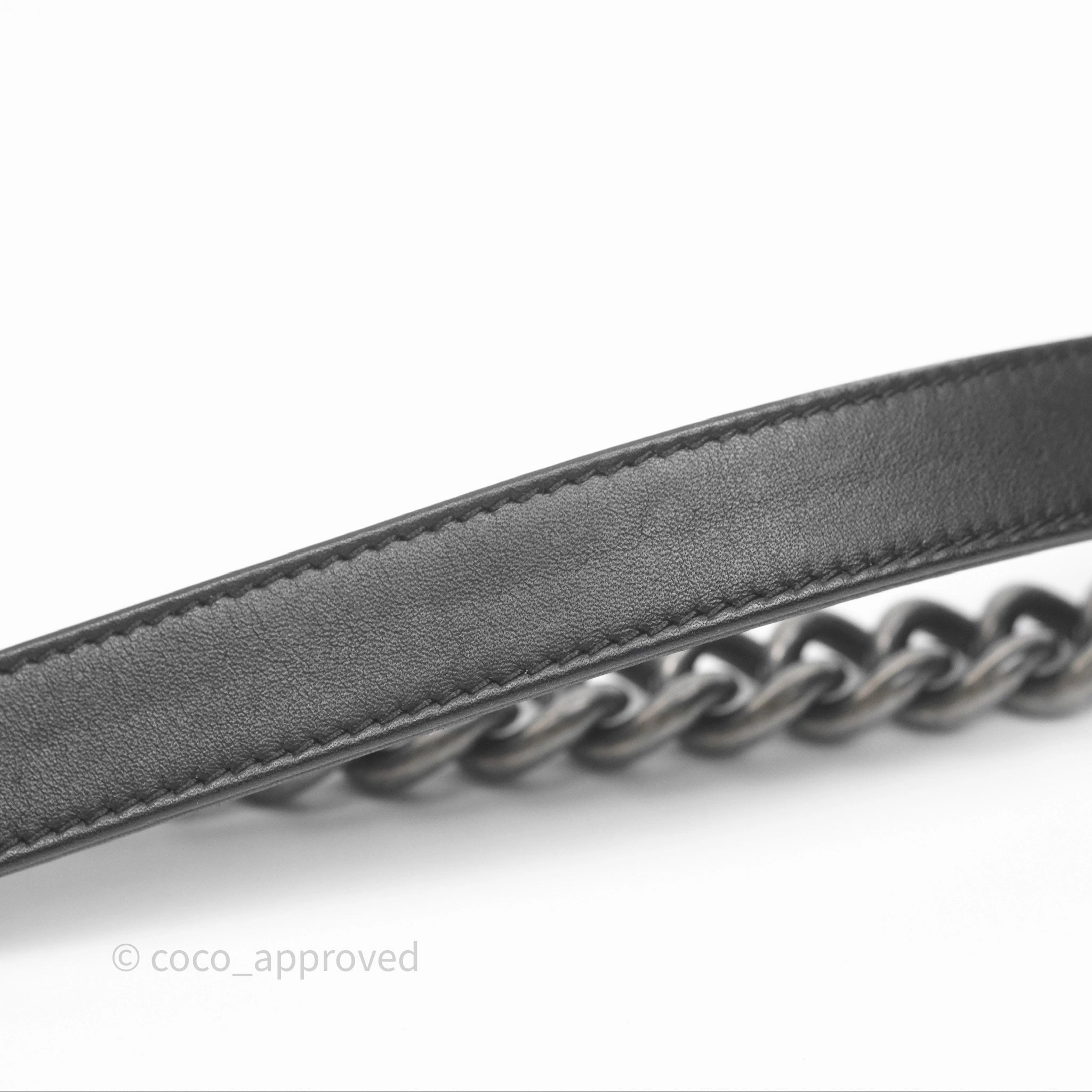Chanel Quilted Medium Boy Black Calfskin Ruthenium Hardware