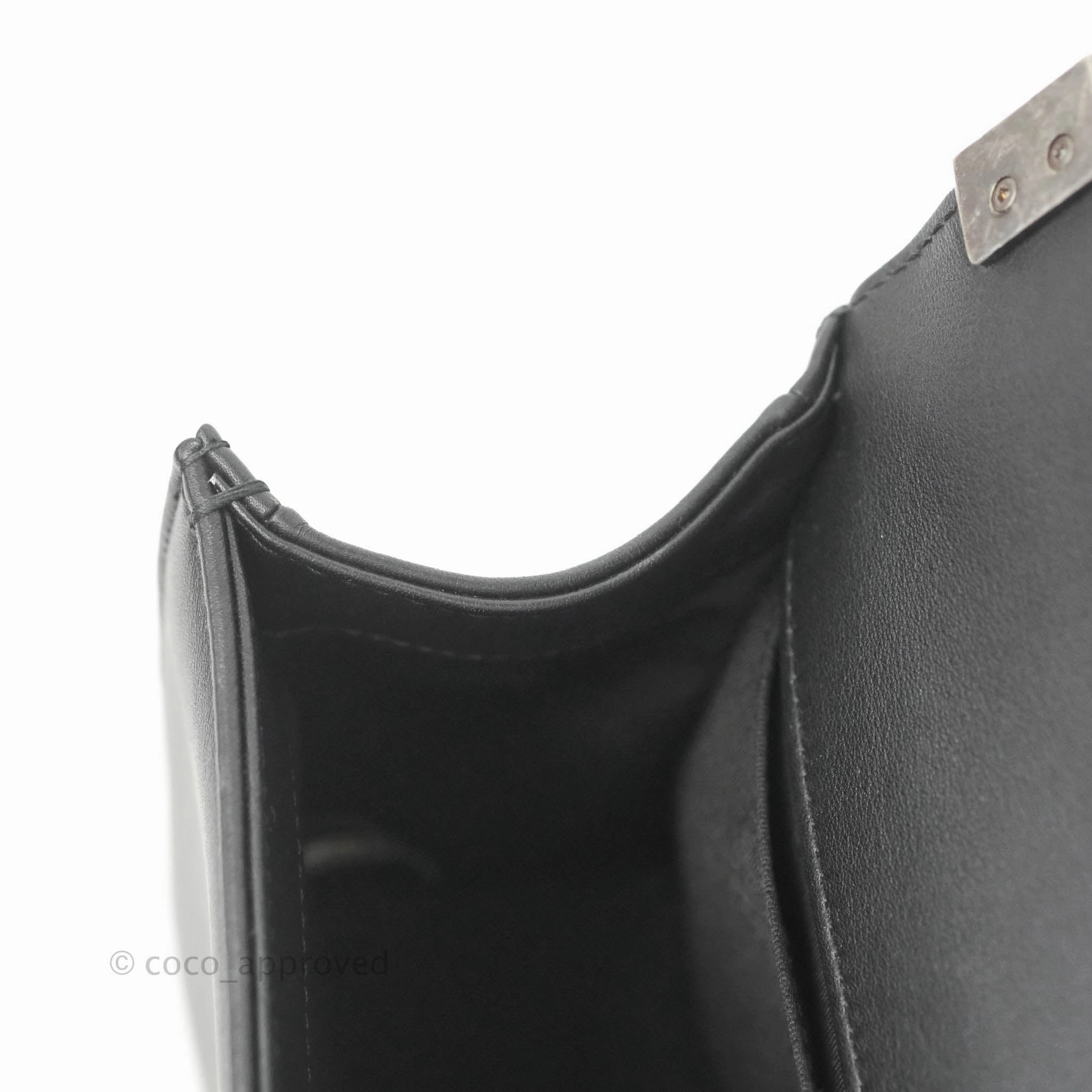 Chanel Quilted Medium Boy Black Calfskin Ruthenium Hardware