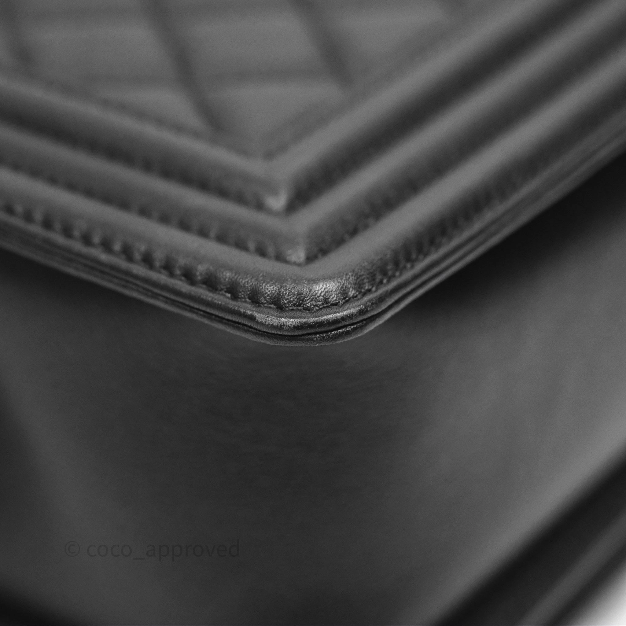 Chanel Quilted Medium Boy Black Calfskin Ruthenium Hardware