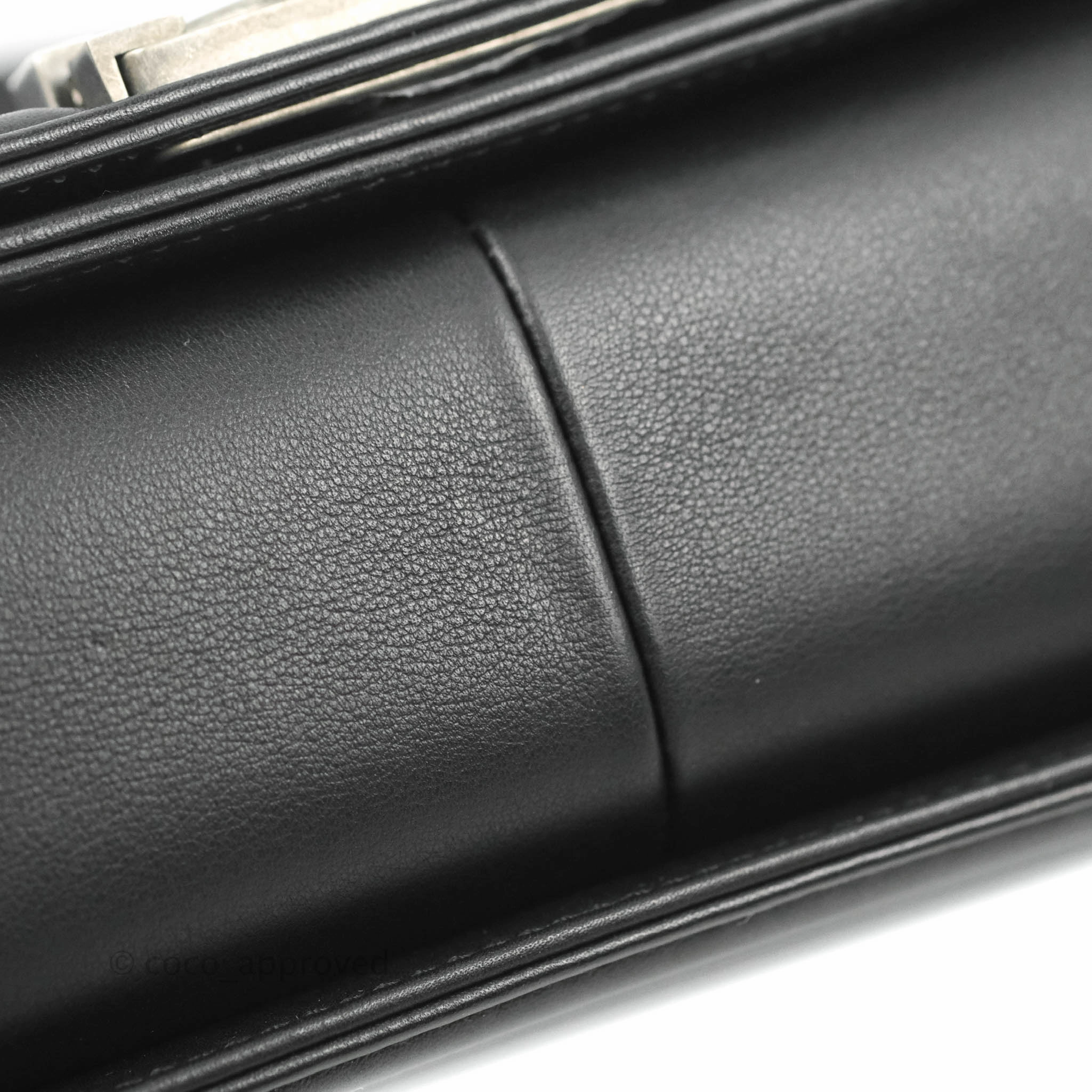 Chanel Quilted Medium Boy Black Calfskin Ruthenium Hardware