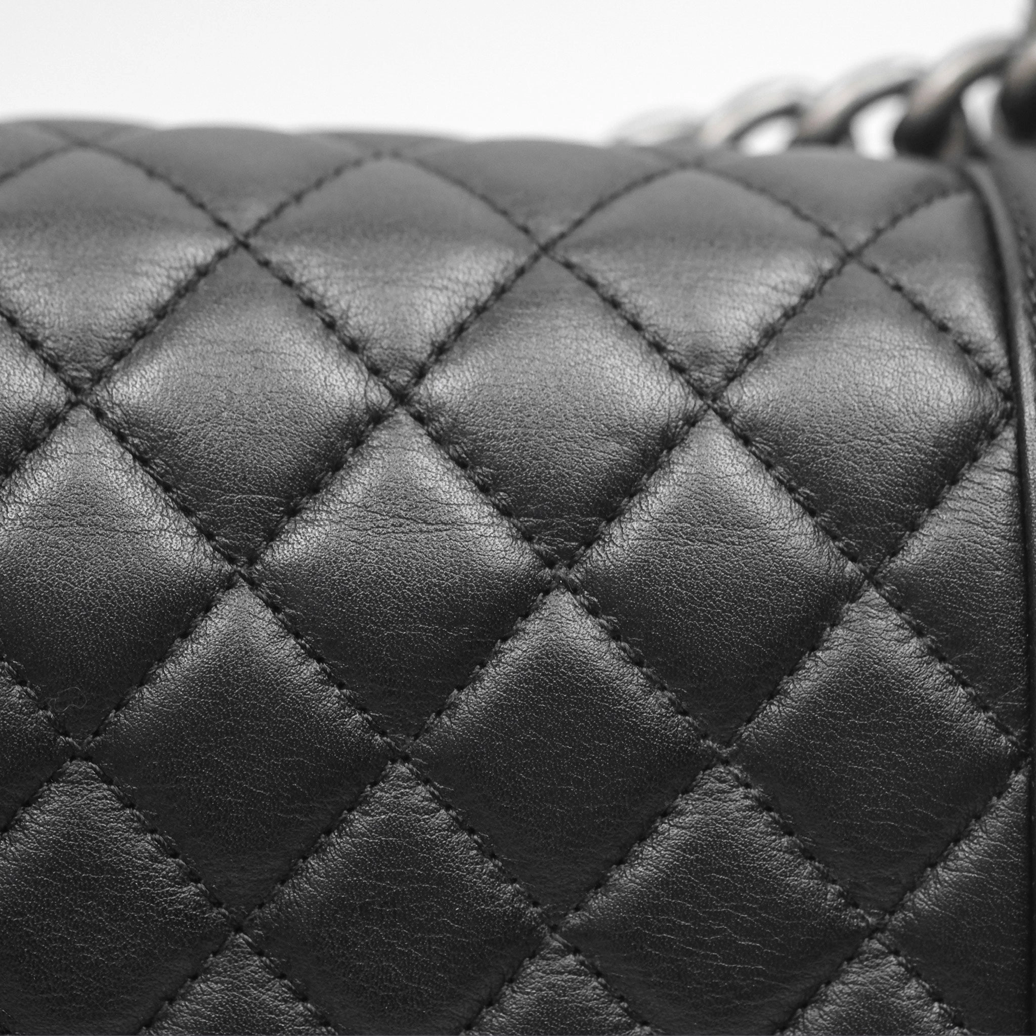 Chanel Quilted Medium Boy Black Calfskin Ruthenium Hardware
