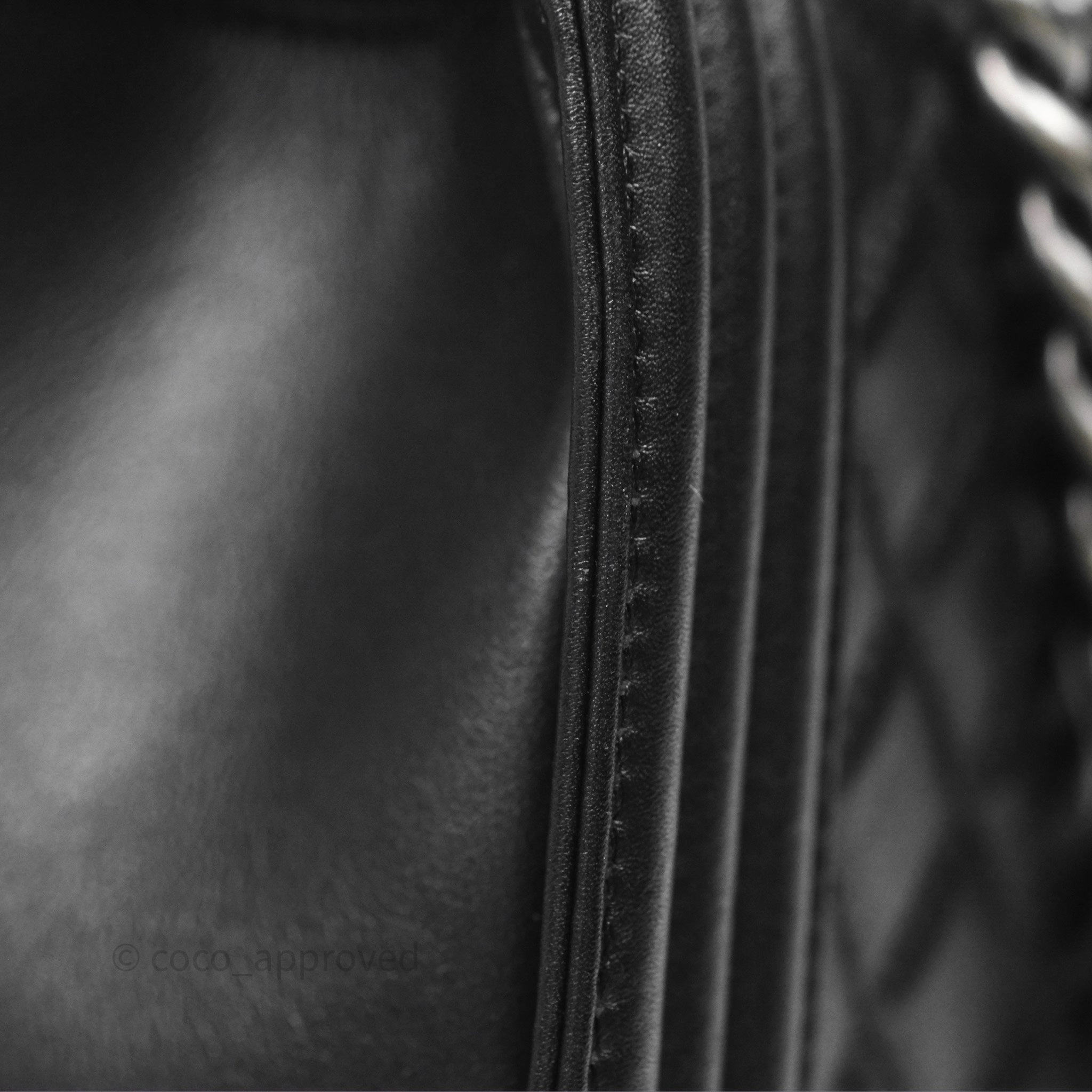Chanel Quilted Medium Boy Black Calfskin Ruthenium Hardware