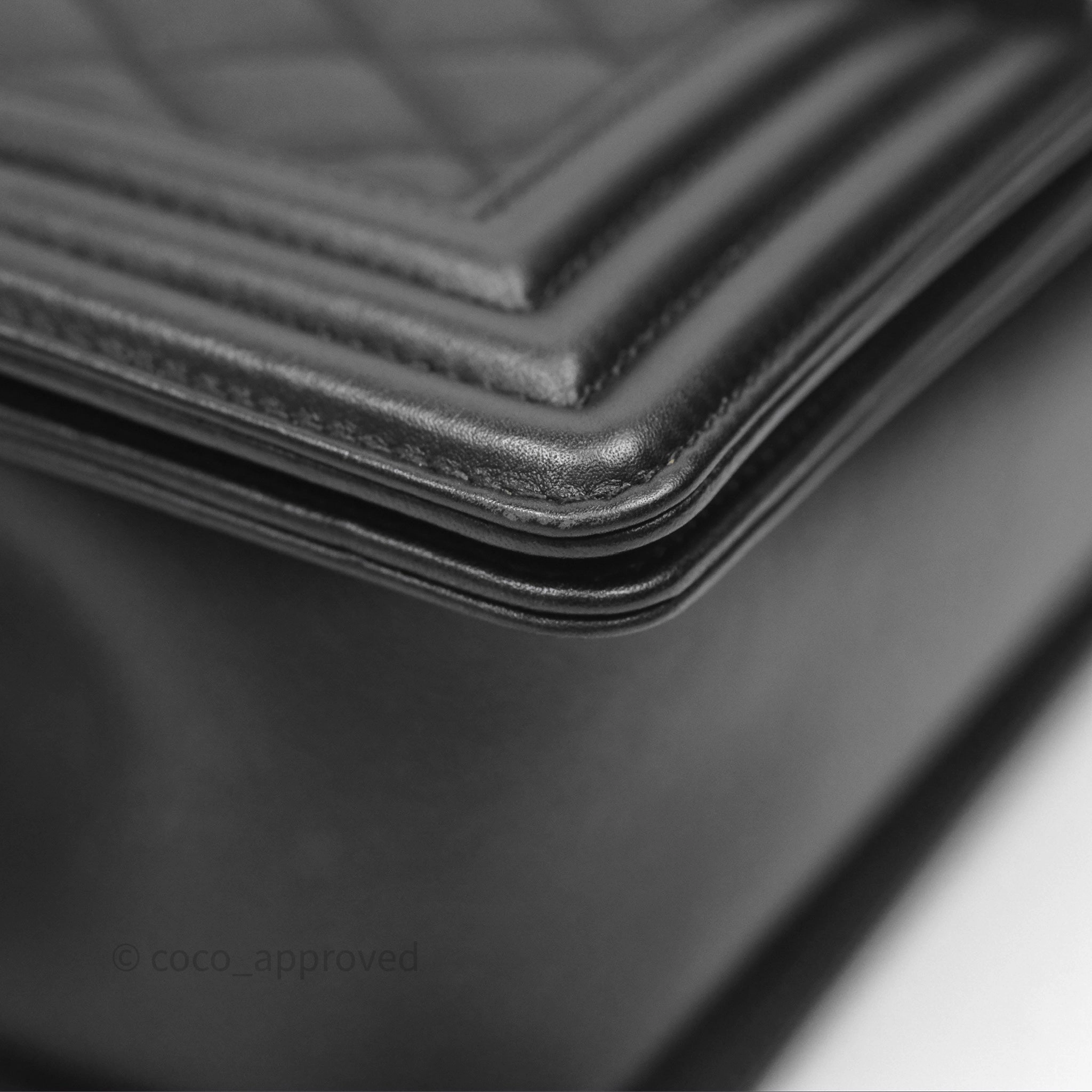 Chanel Quilted Medium Boy Black Calfskin Ruthenium Hardware
