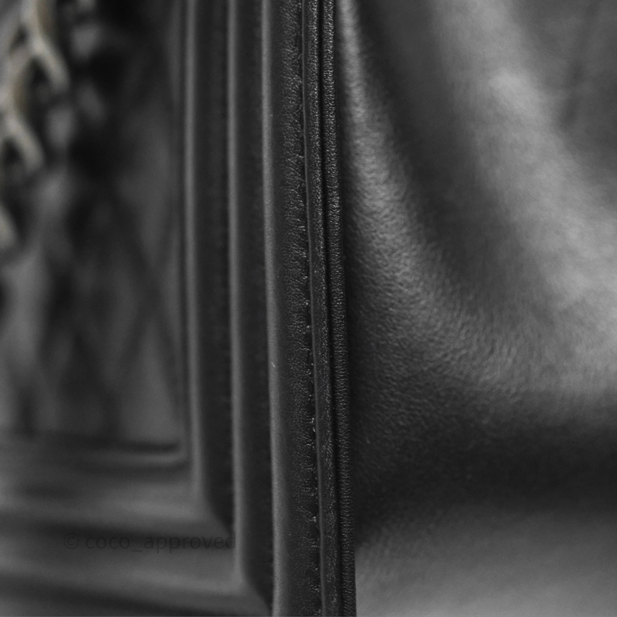 Chanel Quilted Medium Boy Black Calfskin Ruthenium Hardware