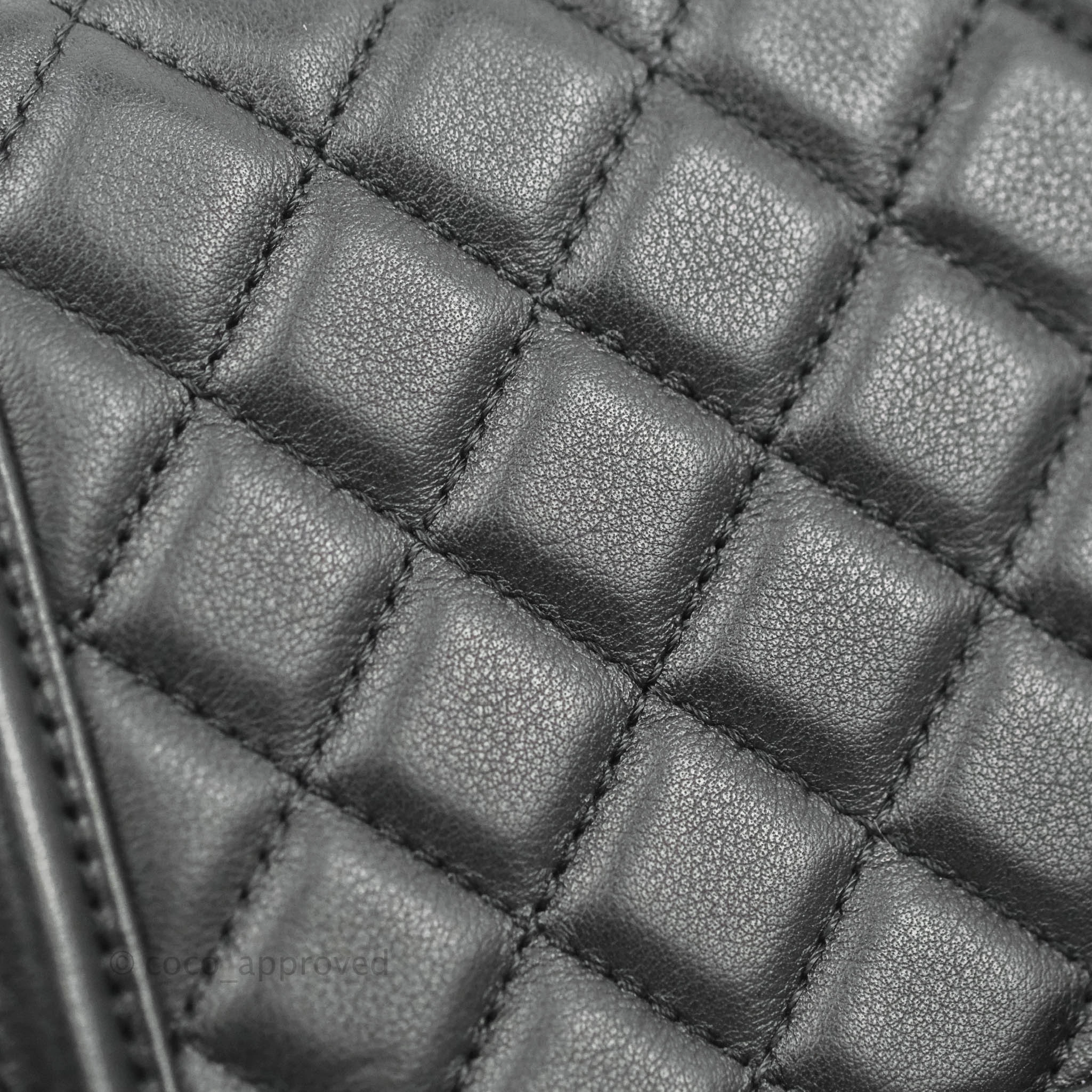 Chanel Quilted Medium Boy Black Calfskin Ruthenium Hardware