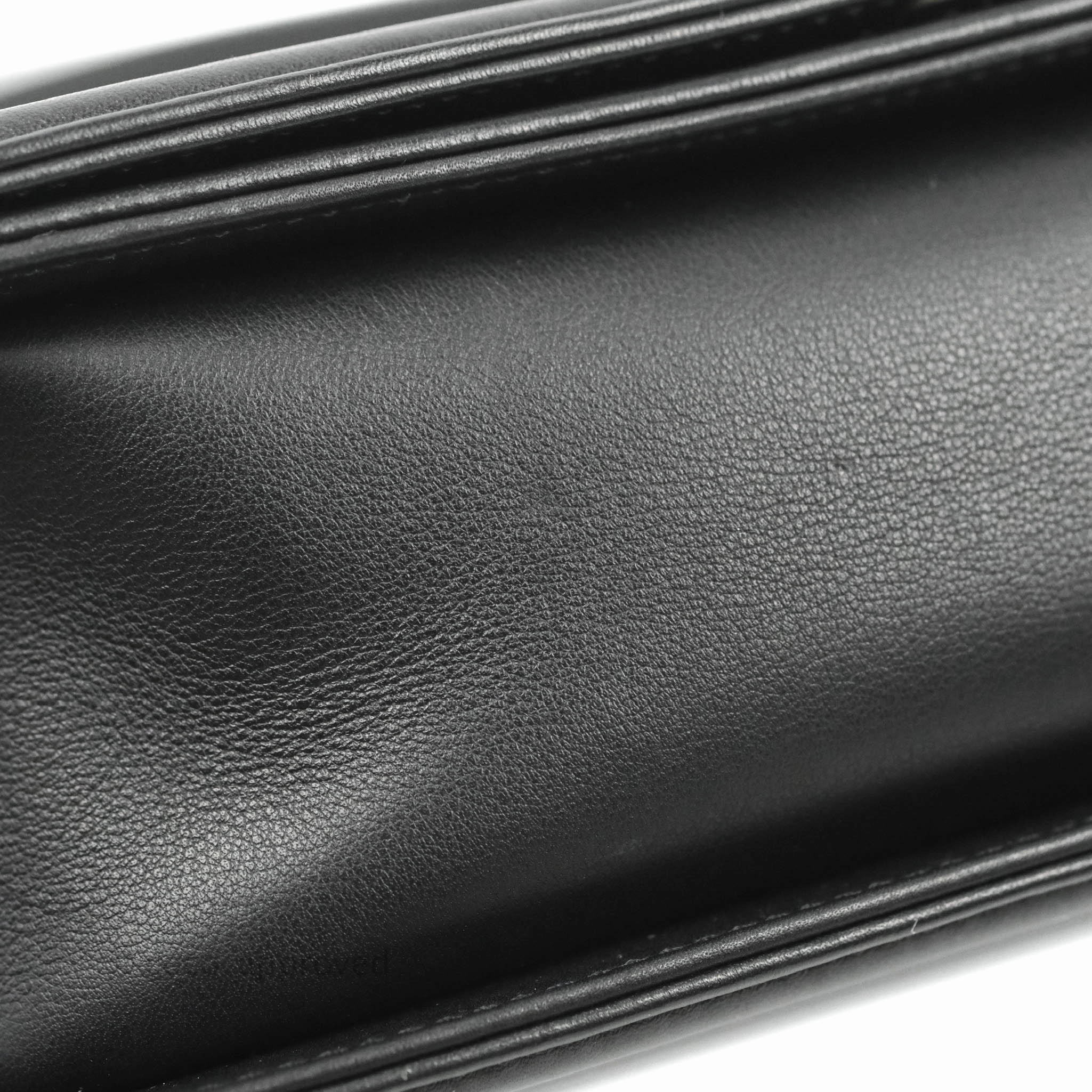 Chanel Quilted Medium Boy Black Calfskin Ruthenium Hardware