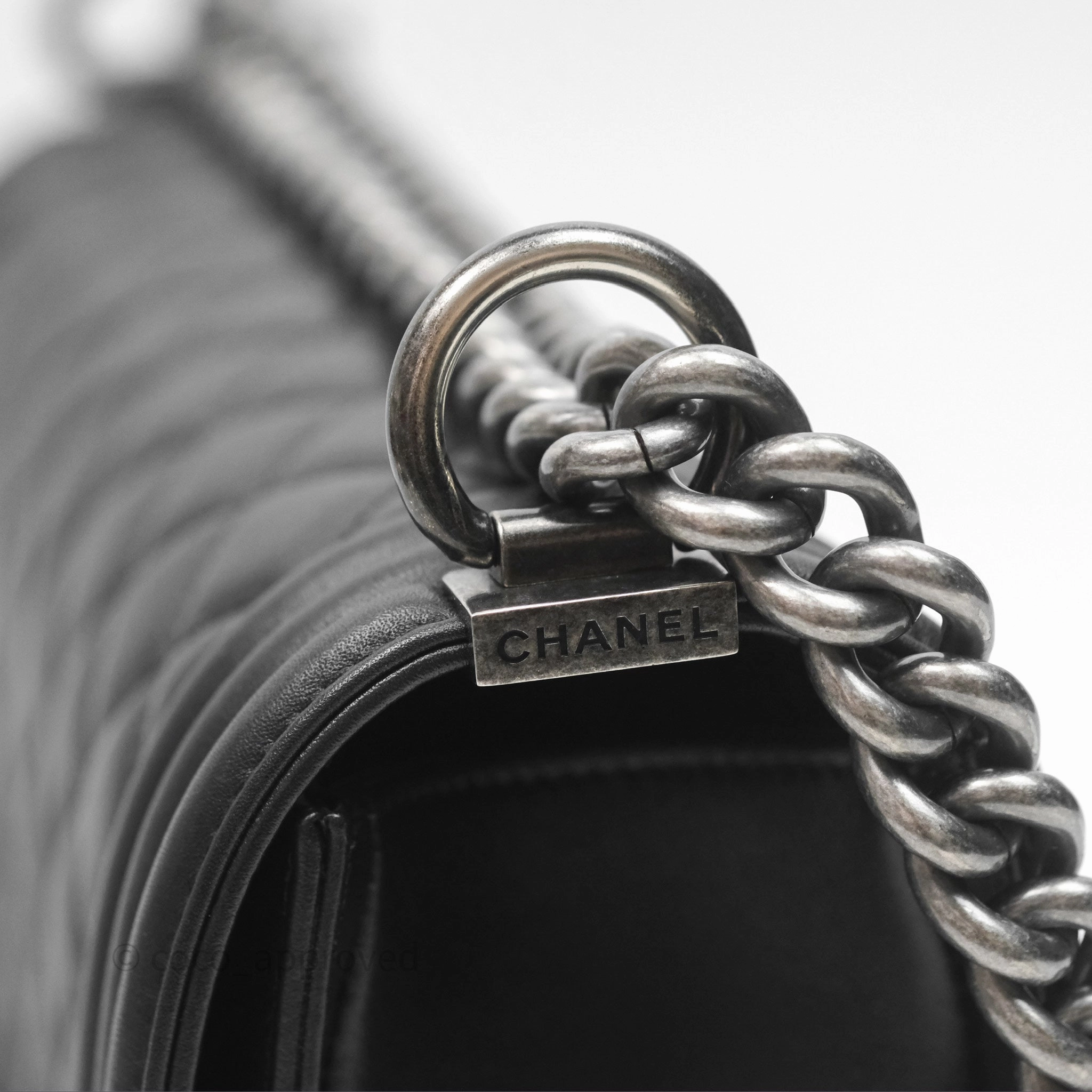 Chanel Quilted Medium Boy Black Calfskin Ruthenium Hardware