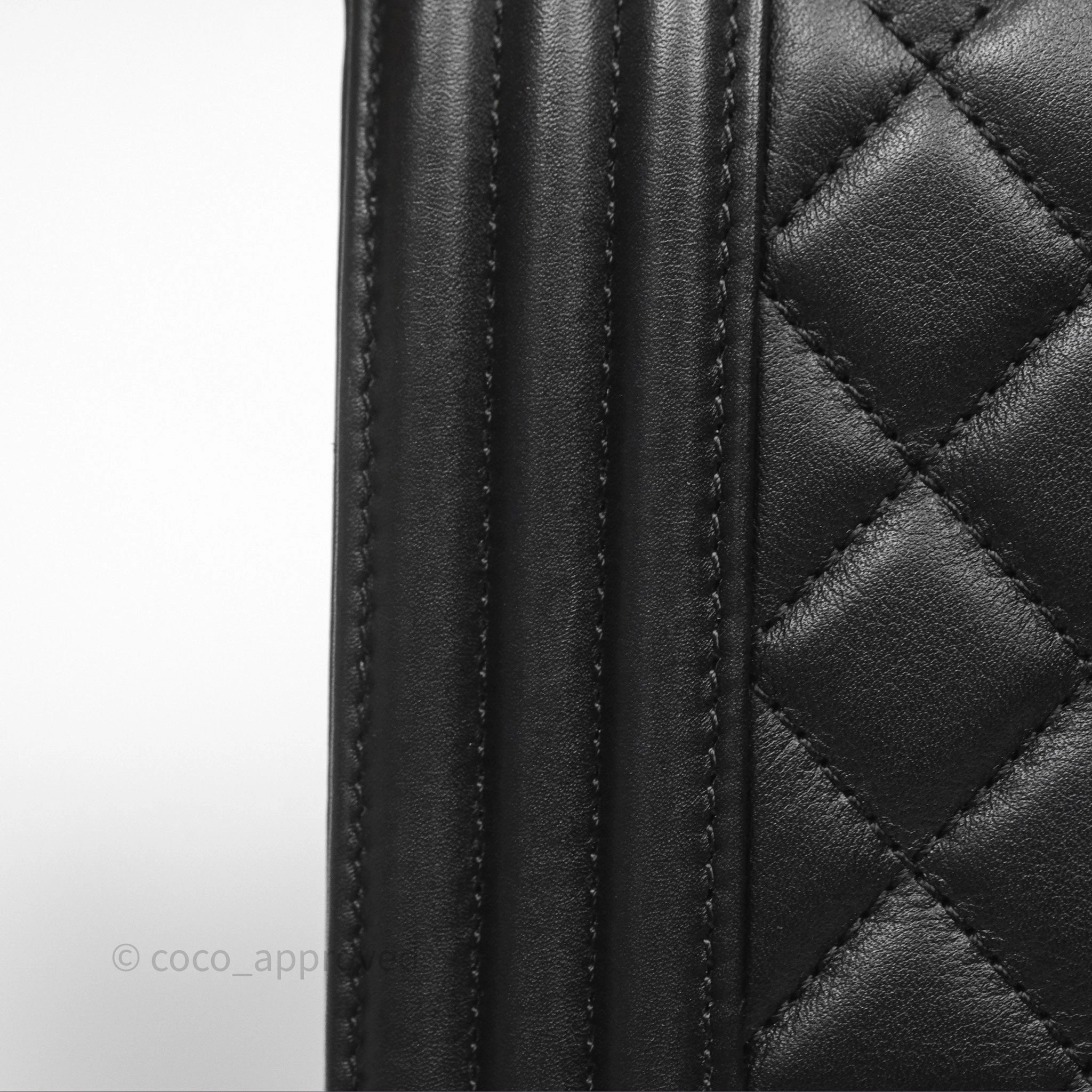 Chanel Quilted Medium Boy Black Calfskin Ruthenium Hardware