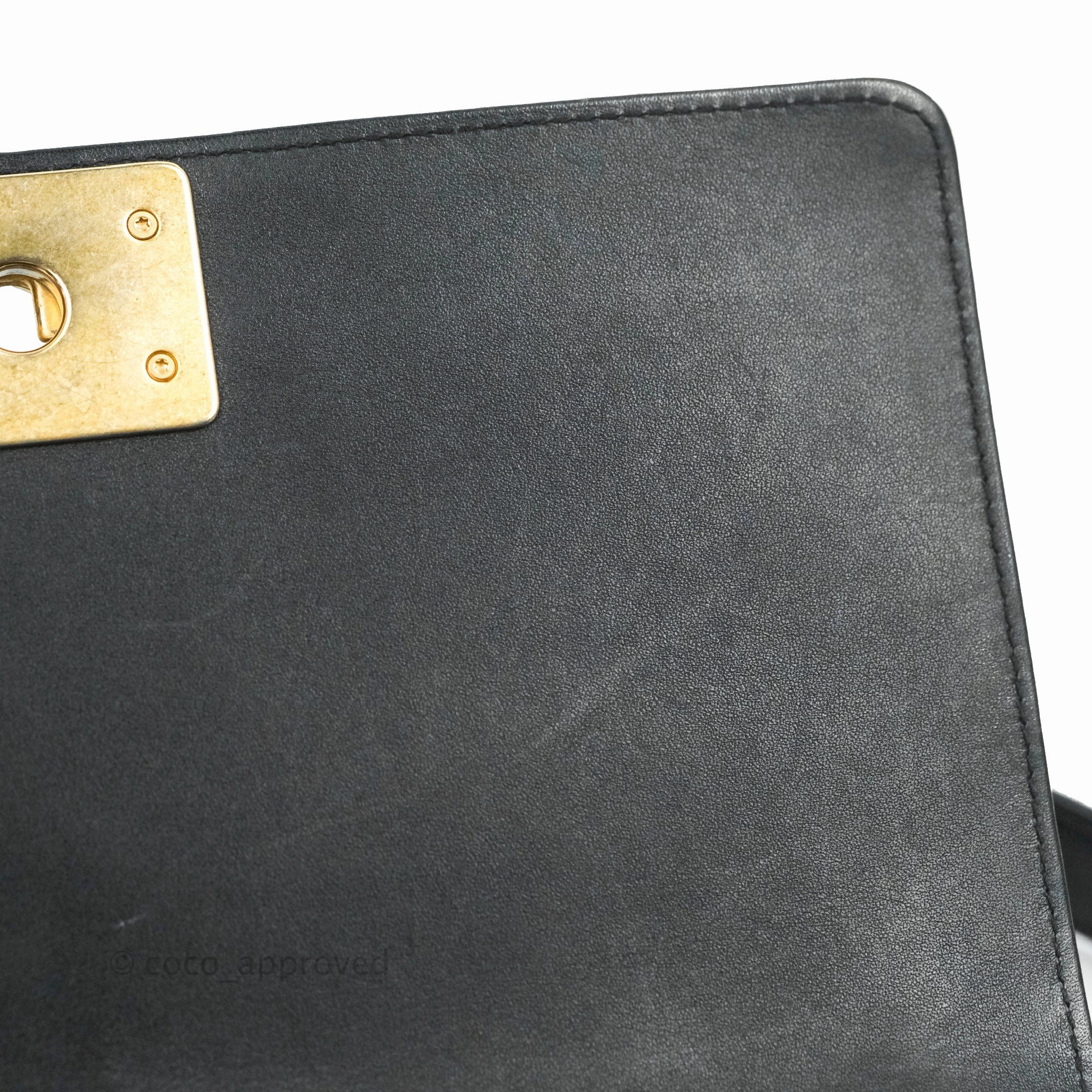 Chanel Quilted Medium Boy Black Lambskin Gold Hardware