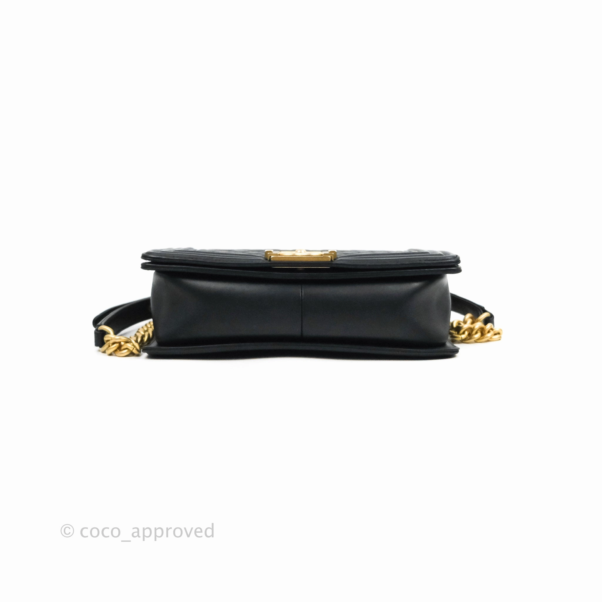 Chanel Quilted Medium Boy Black Lambskin Gold Hardware