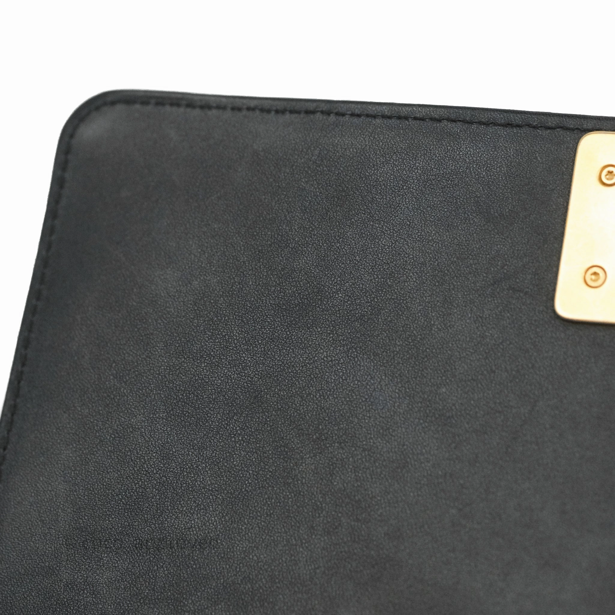 Chanel Quilted Medium Boy Black Lambskin Gold Hardware